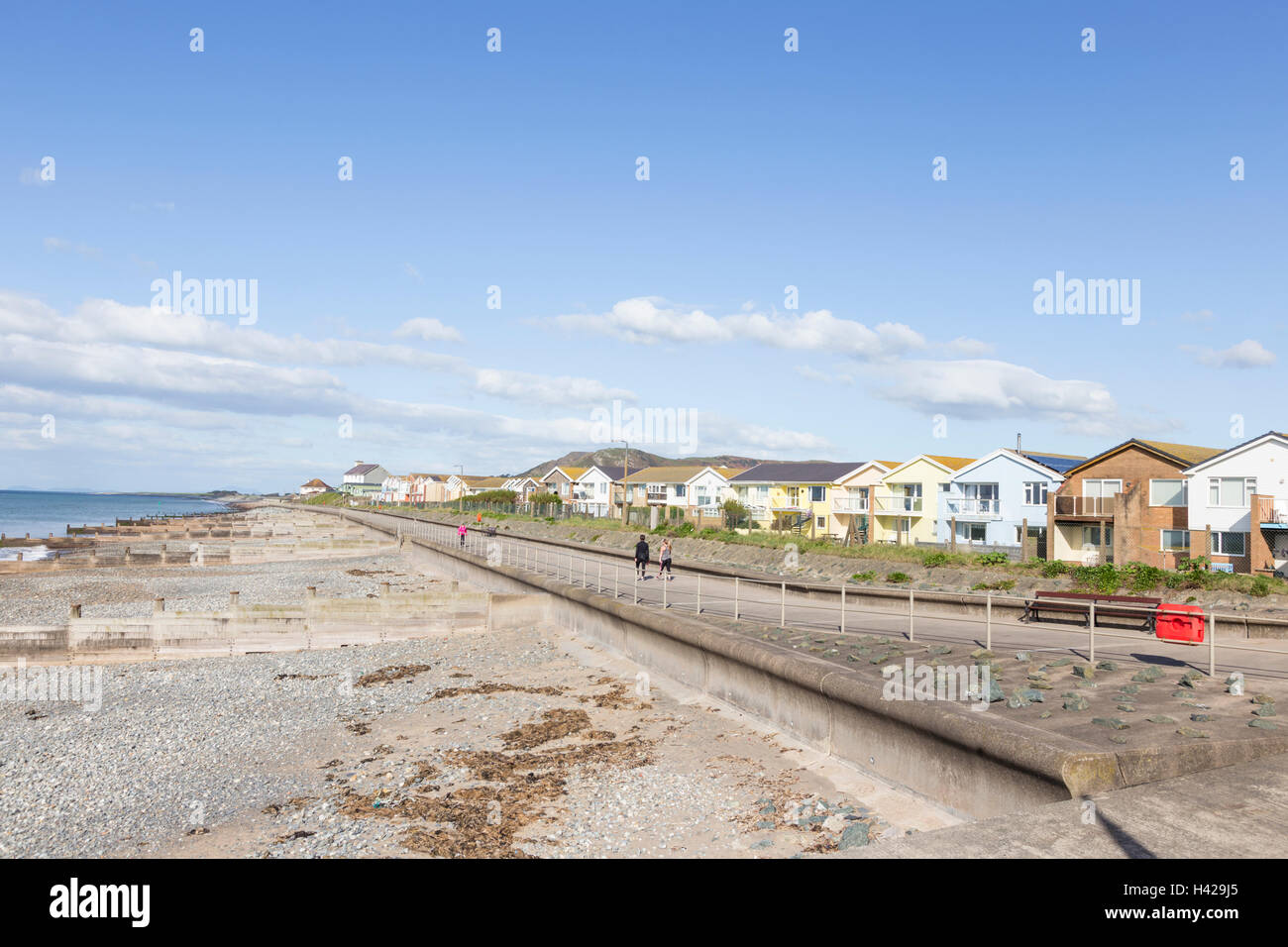 The seafront at Borth (Y Borth), Ceredigion, Mid Wales, UK Stock Photo