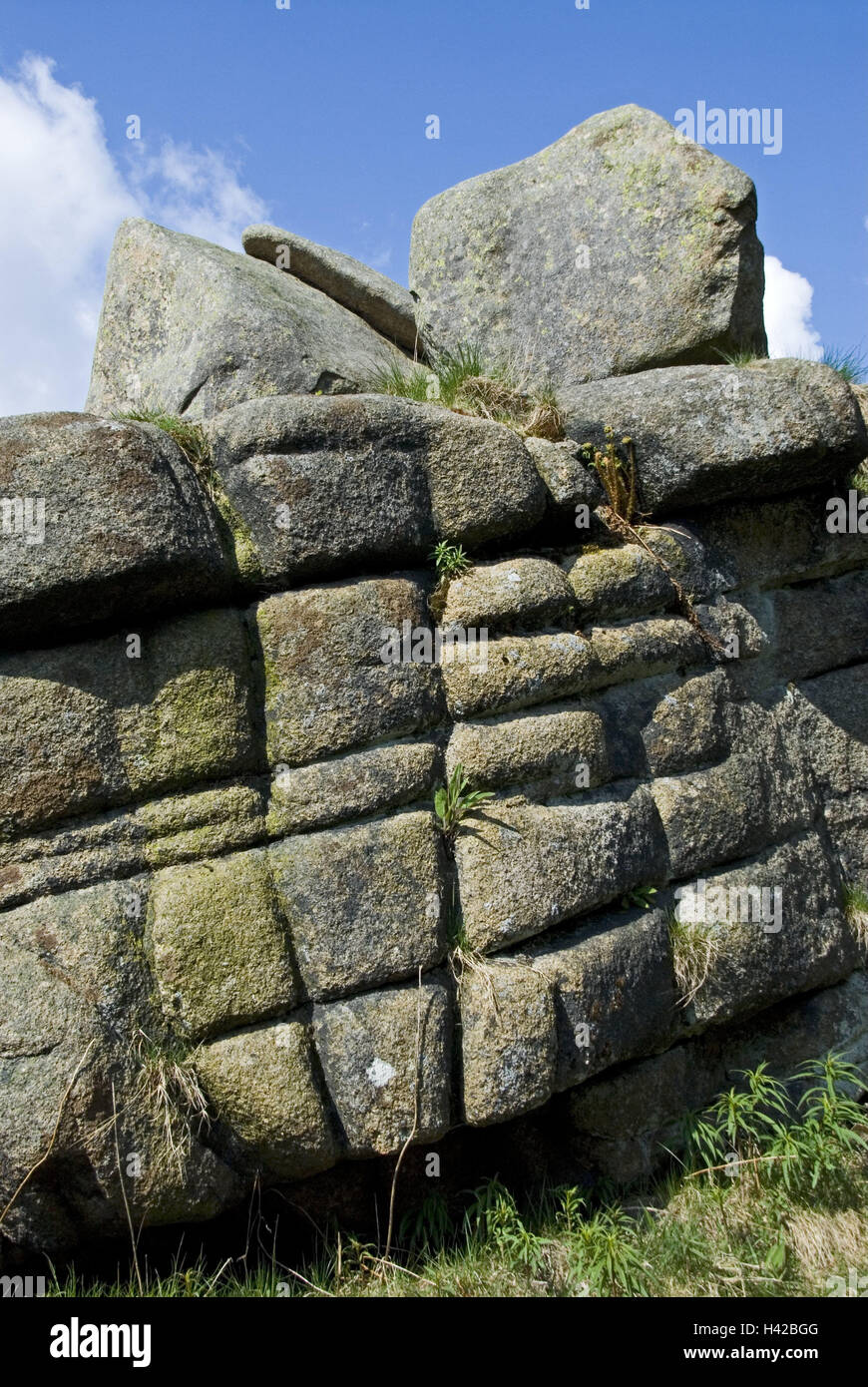 Germany, Lower Saxony, Harz, Okertal, bile formation, Kästeklippen, nature, rock, outside, deserted, Stock Photo