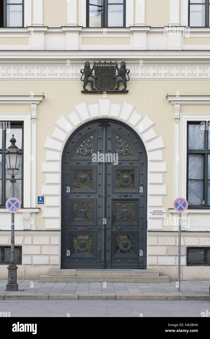 Leuchtenberg-Palais, portal, Munich, Bavaria, Germany, Stock Photo