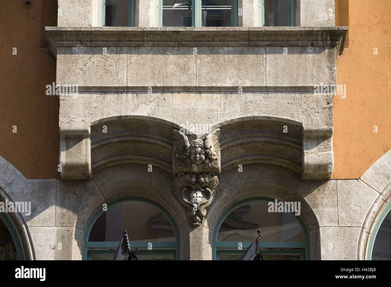 Sendlinger street, facade, detail, Munich, Bavaria, Germany, Stock Photo