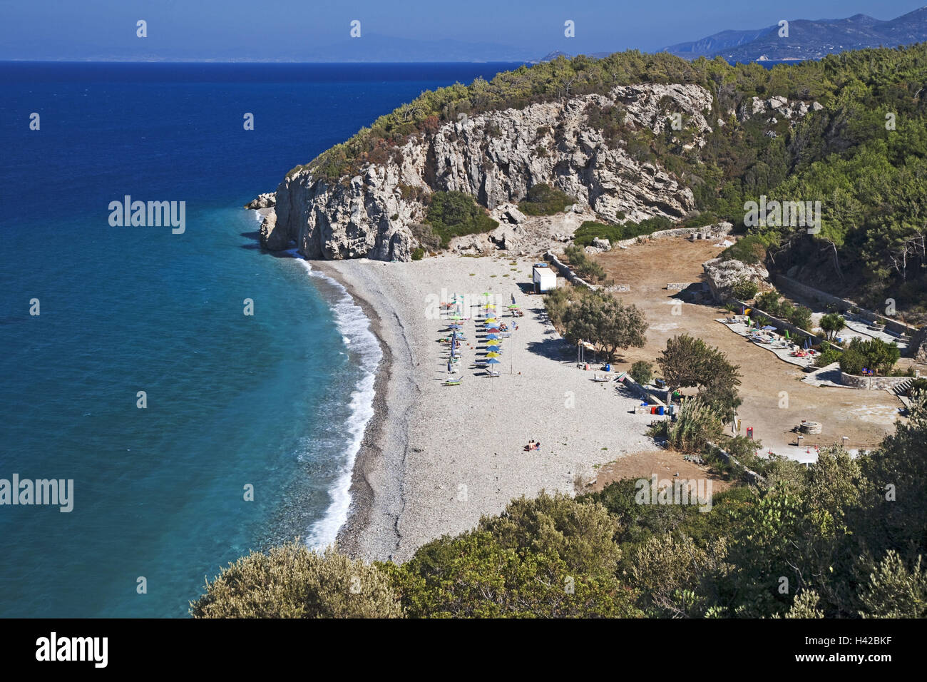 Beach, Tsambu Beach, Kokkari, island Samos, Mediterranean island, Greece, Europe, Stock Photo