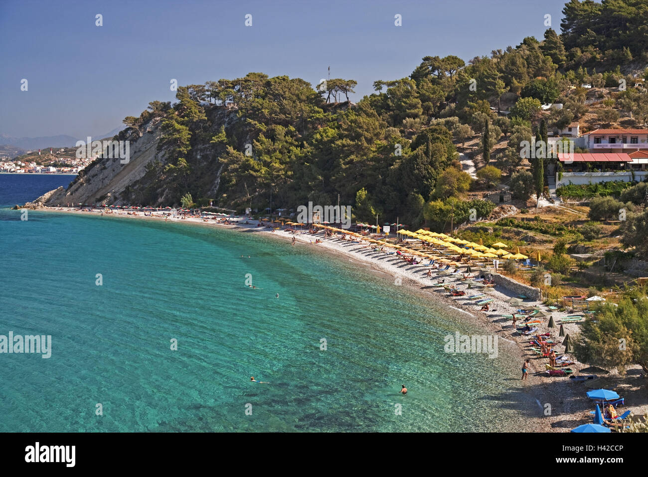 Bath bay, Tsamadou Beach, Kokkari, island Samos, Mediterranean island, Greece, Europe, Stock Photo