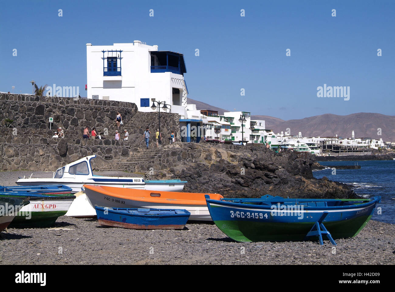 Spain, Canaries, island Lanzarote, Playa Blanca, city-opinion, beach ...