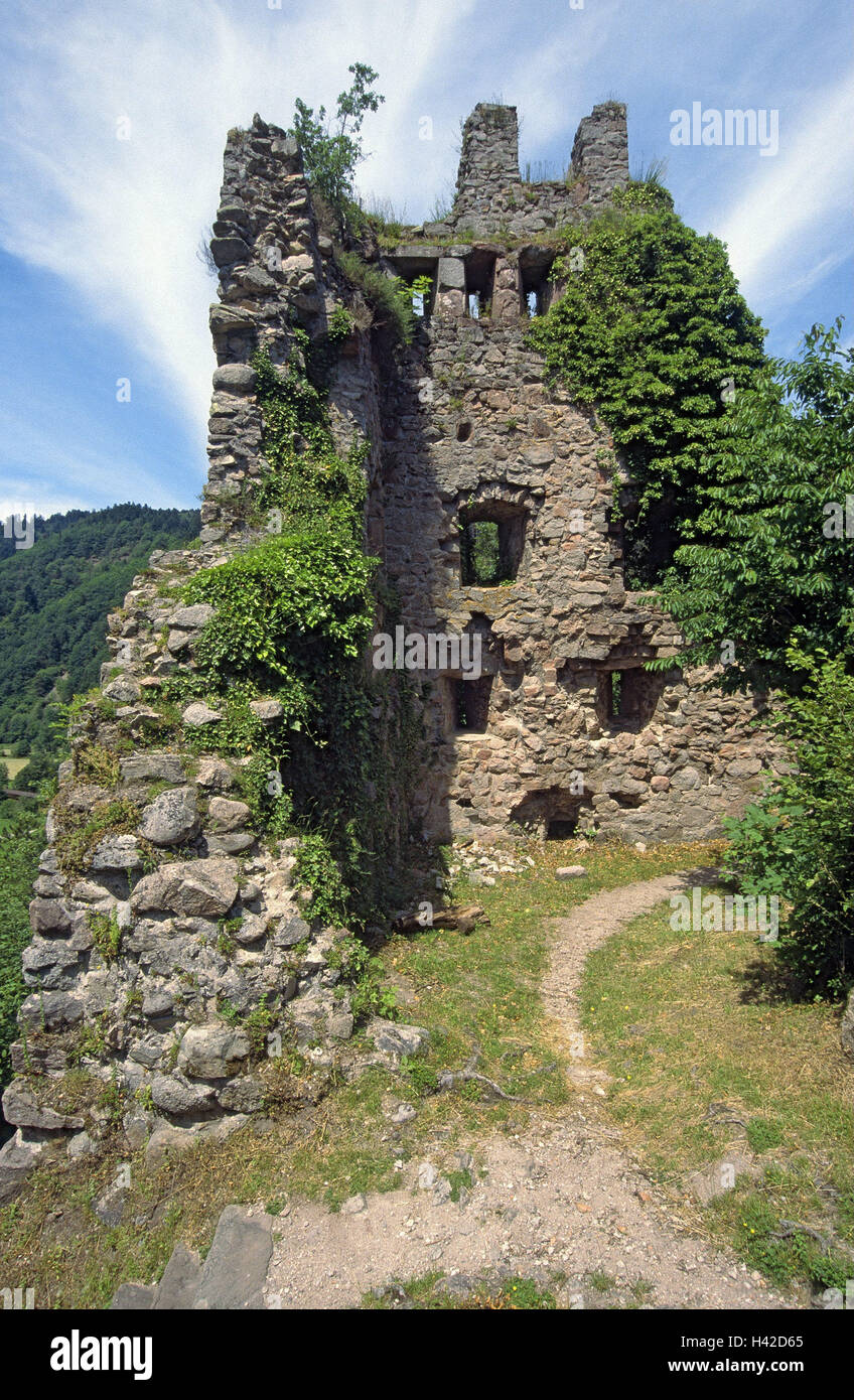 Germany, Baden-Wurttemberg, Schenkenzell, castle ruin, Black Forest ...