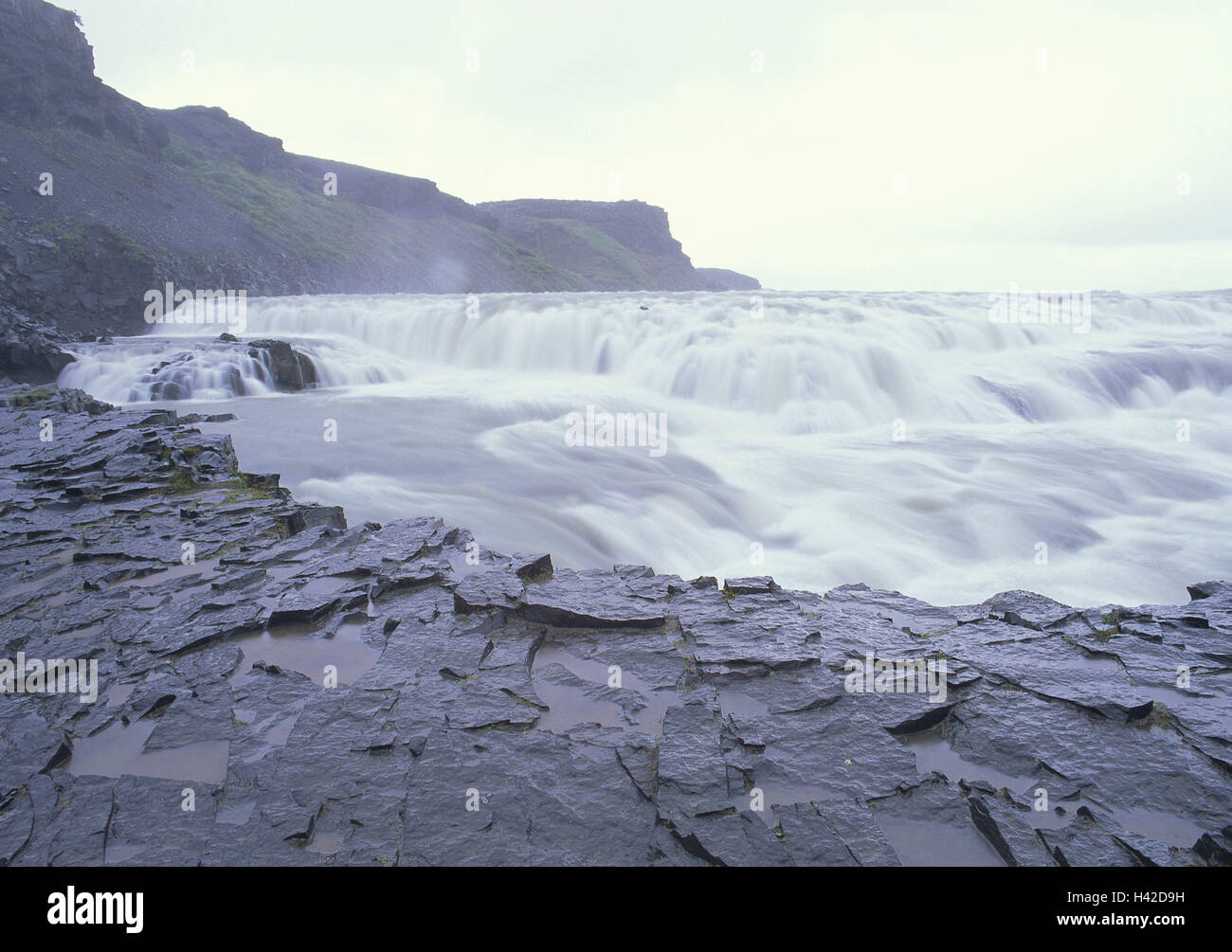 Iceland, Jökulsargljufur national park, Dettifoss, dusk, island, Iceland, north-east, place of interest, river glacier river, waters, gulch, abyss, nature, nature power, spectacle nature, place of interest, water, blustering, falling off, Stock Photo