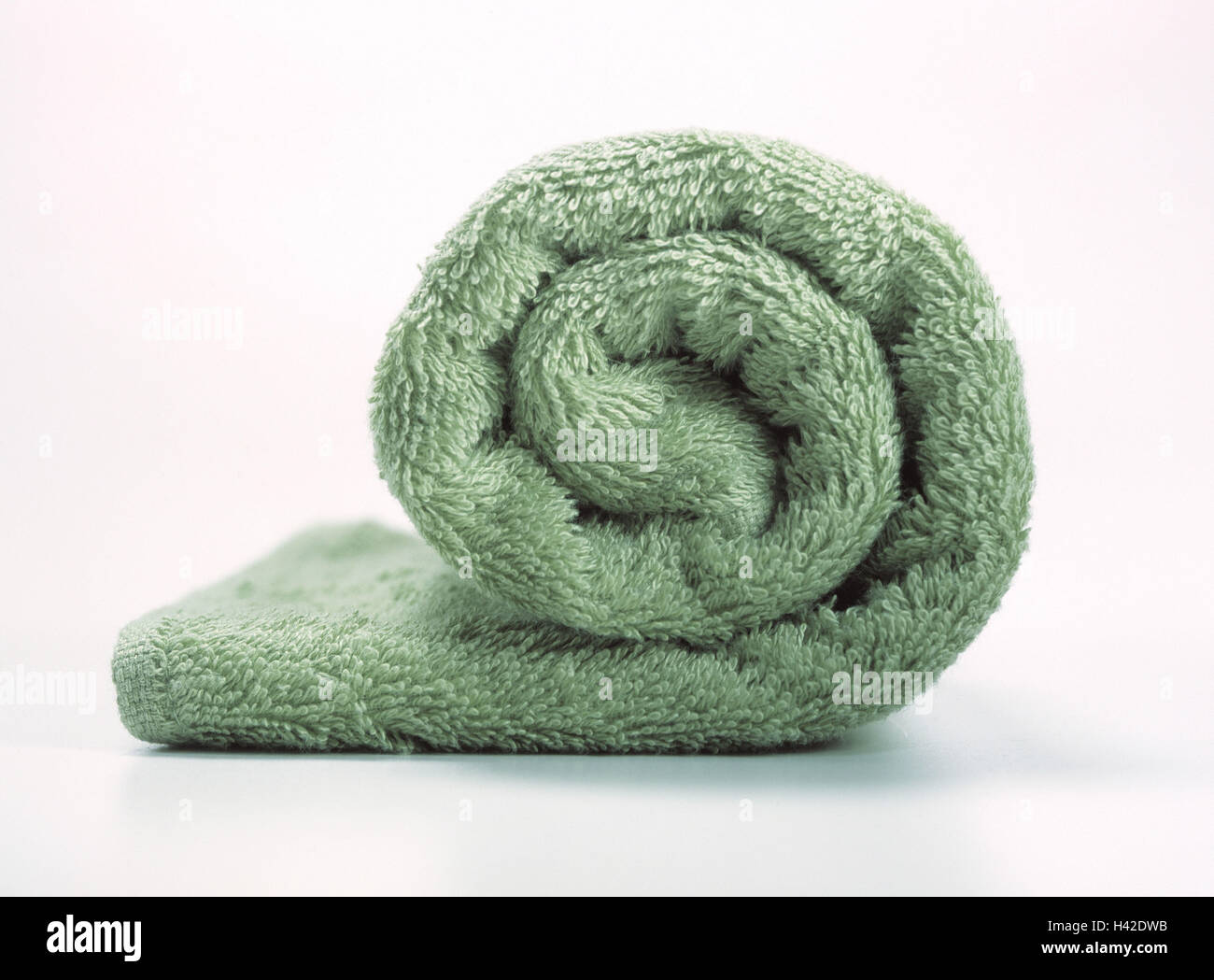Towelling towel, green, scrolled towel, dry cloth, terry cloth