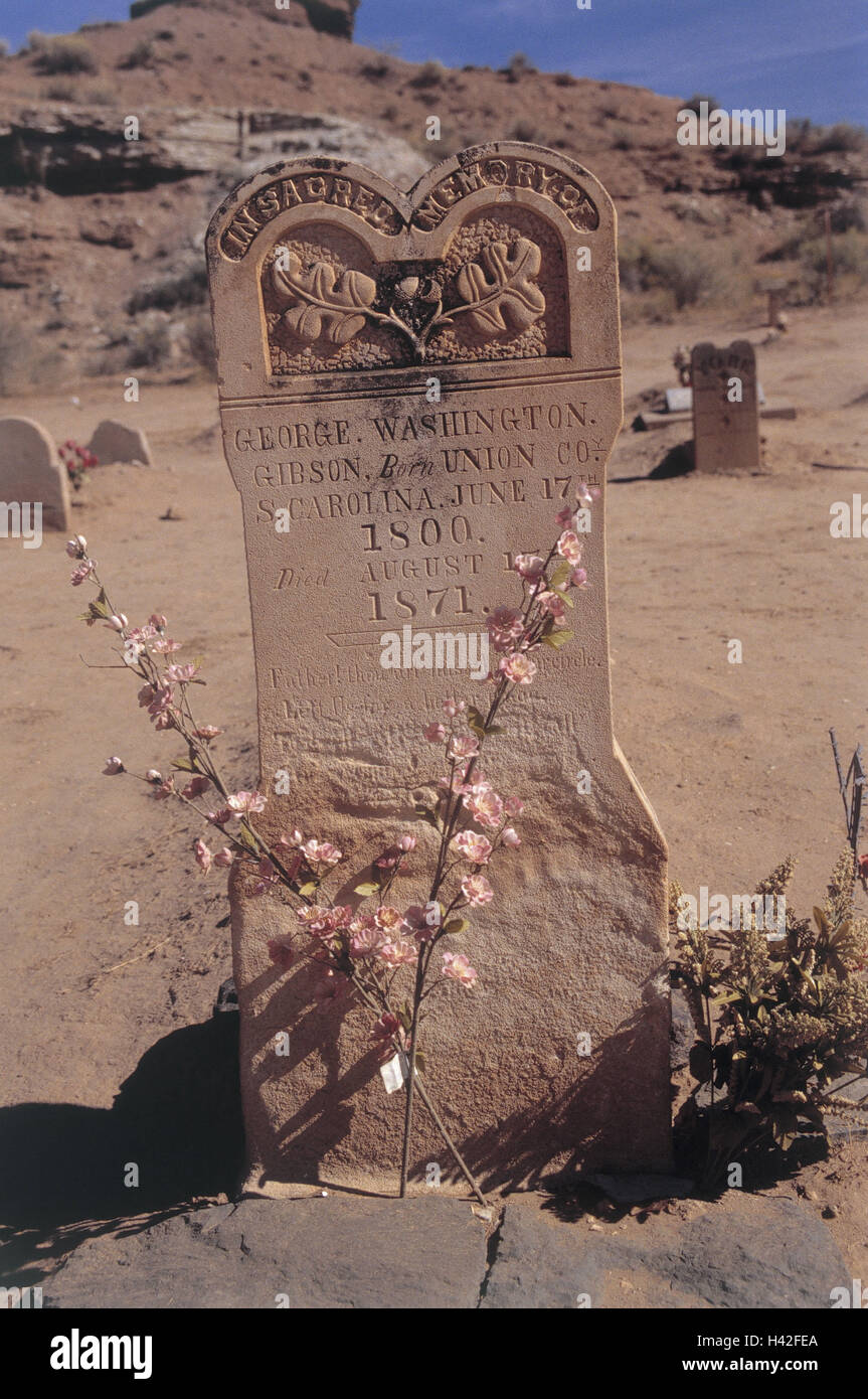 The USA, Utah, Rockville, "Ghosttown count's tone", cemetery, gravestones, North America