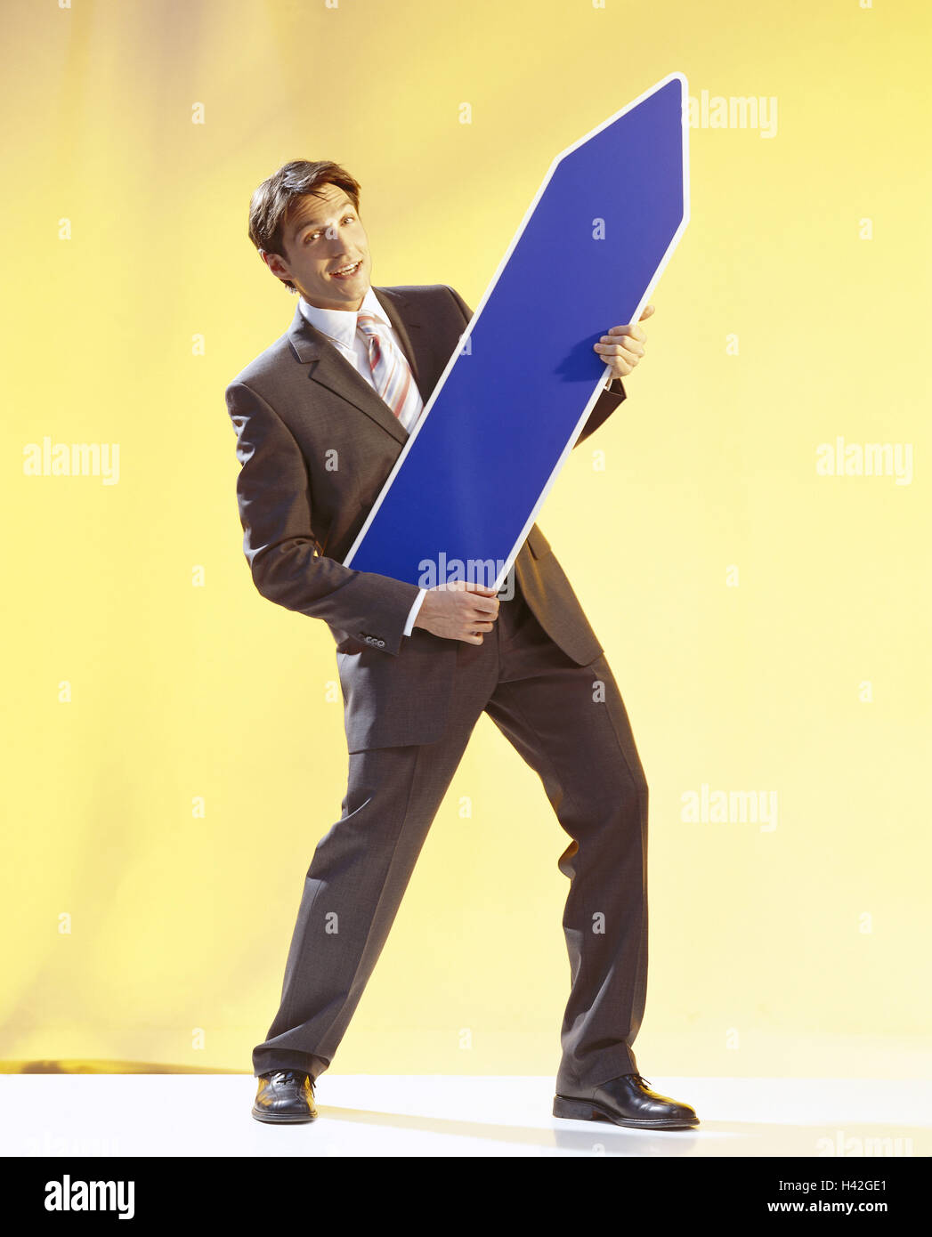 Manager, signposts, unmarked, hold, man, 30 years, businessman, smile ...