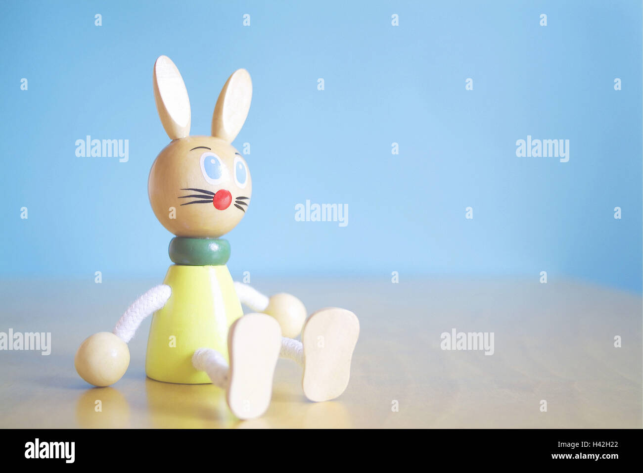 Easter decoration, wooden figure, hare, hare's figure, leveret, figure, wooden, Easter bunny, toys, wooden toys, toys, sit, childishly, nicely, childhood, Easter, decoration, decoration object, Still life, product photography Stock Photo