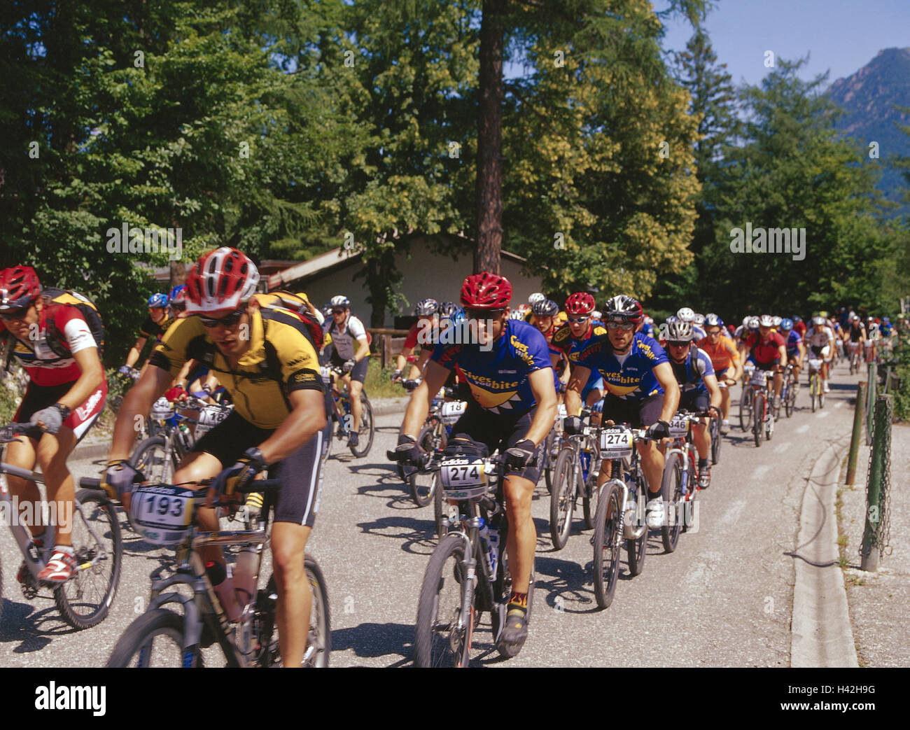 Germany, Upper Bavaria, cycle race, mountain biker, dimension start, no
