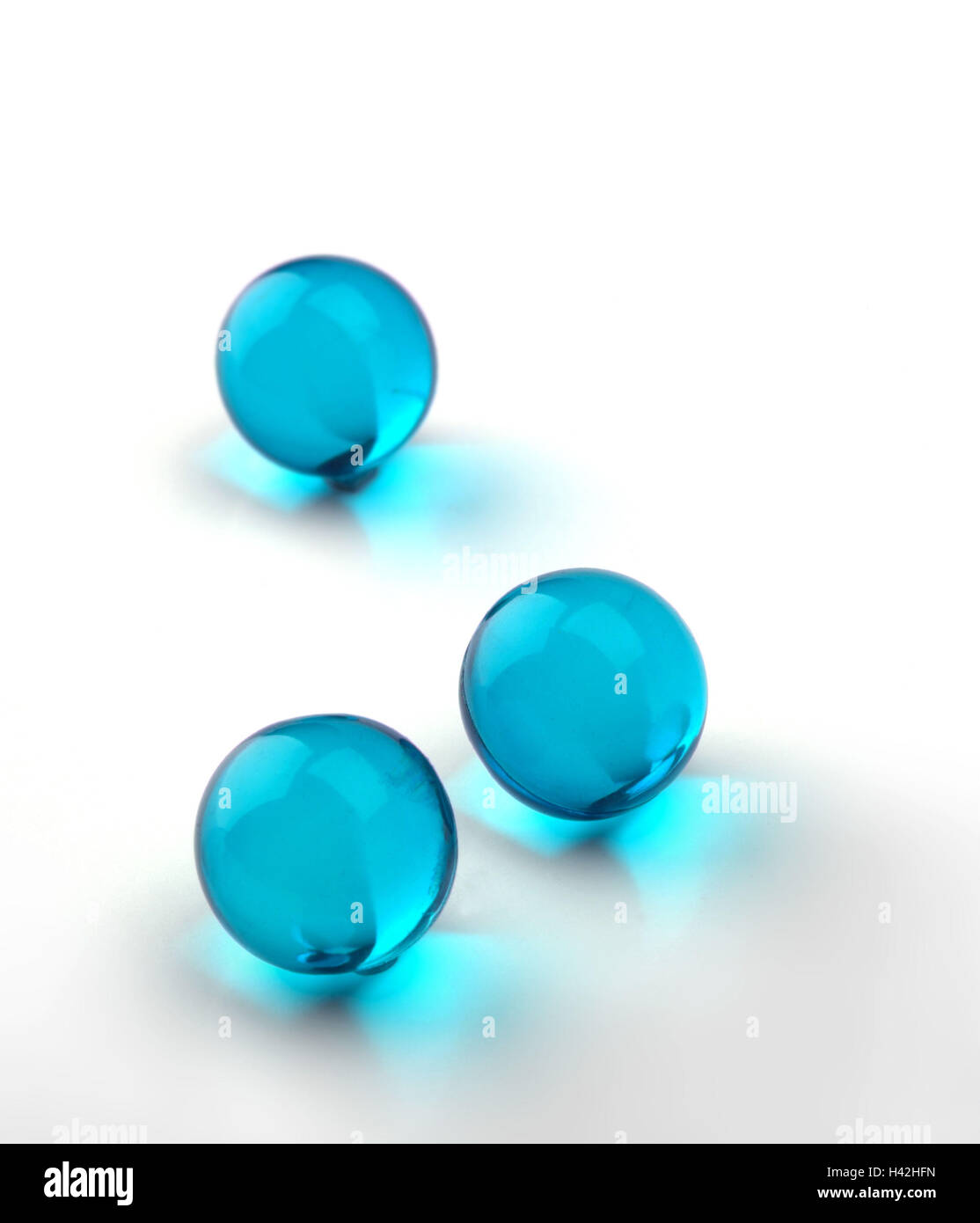 Glass balls, three, blue, sphere, balls, transparent, transparency