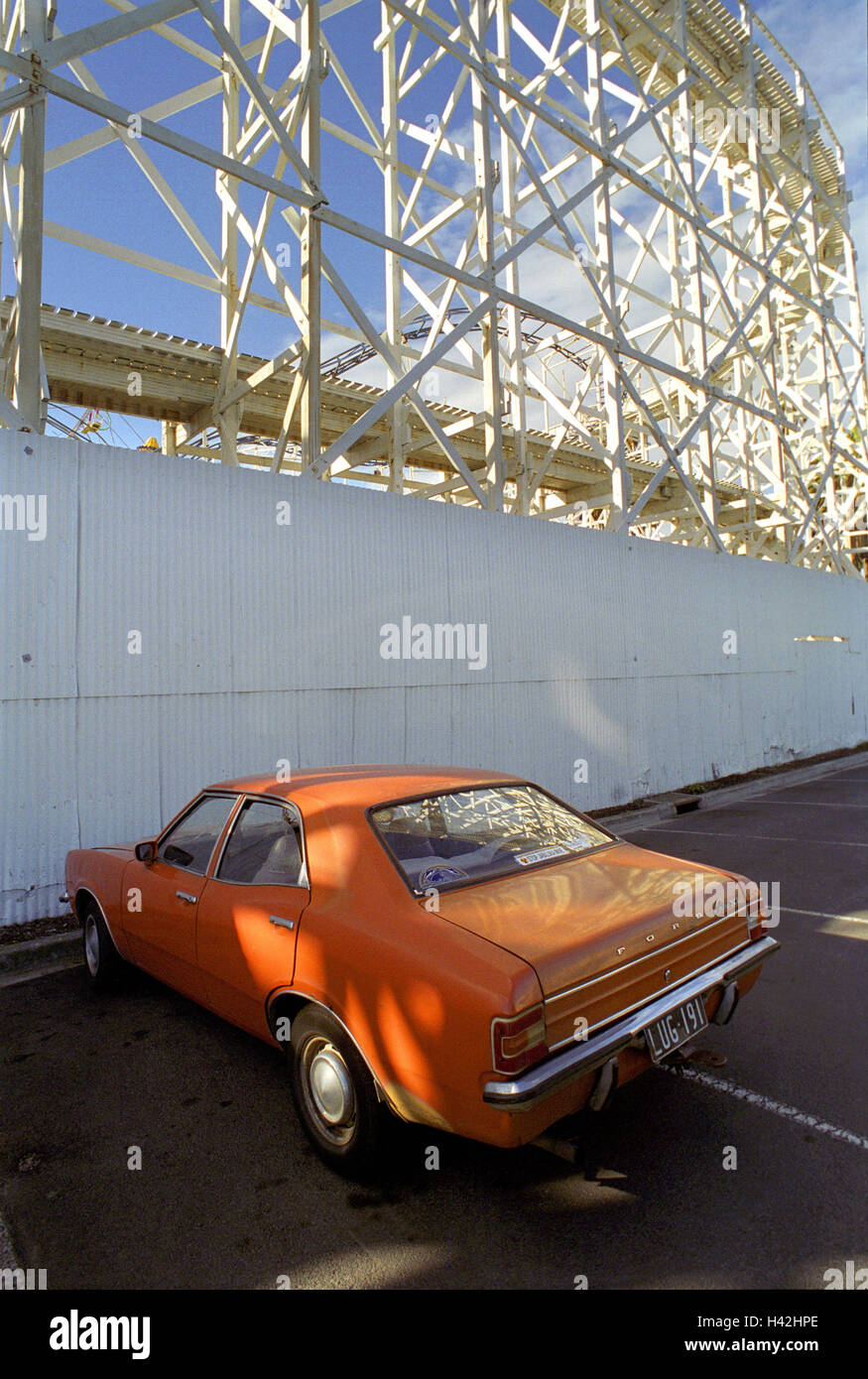 Australia, Melbourne, parking lot, car, rear view, town, city, town