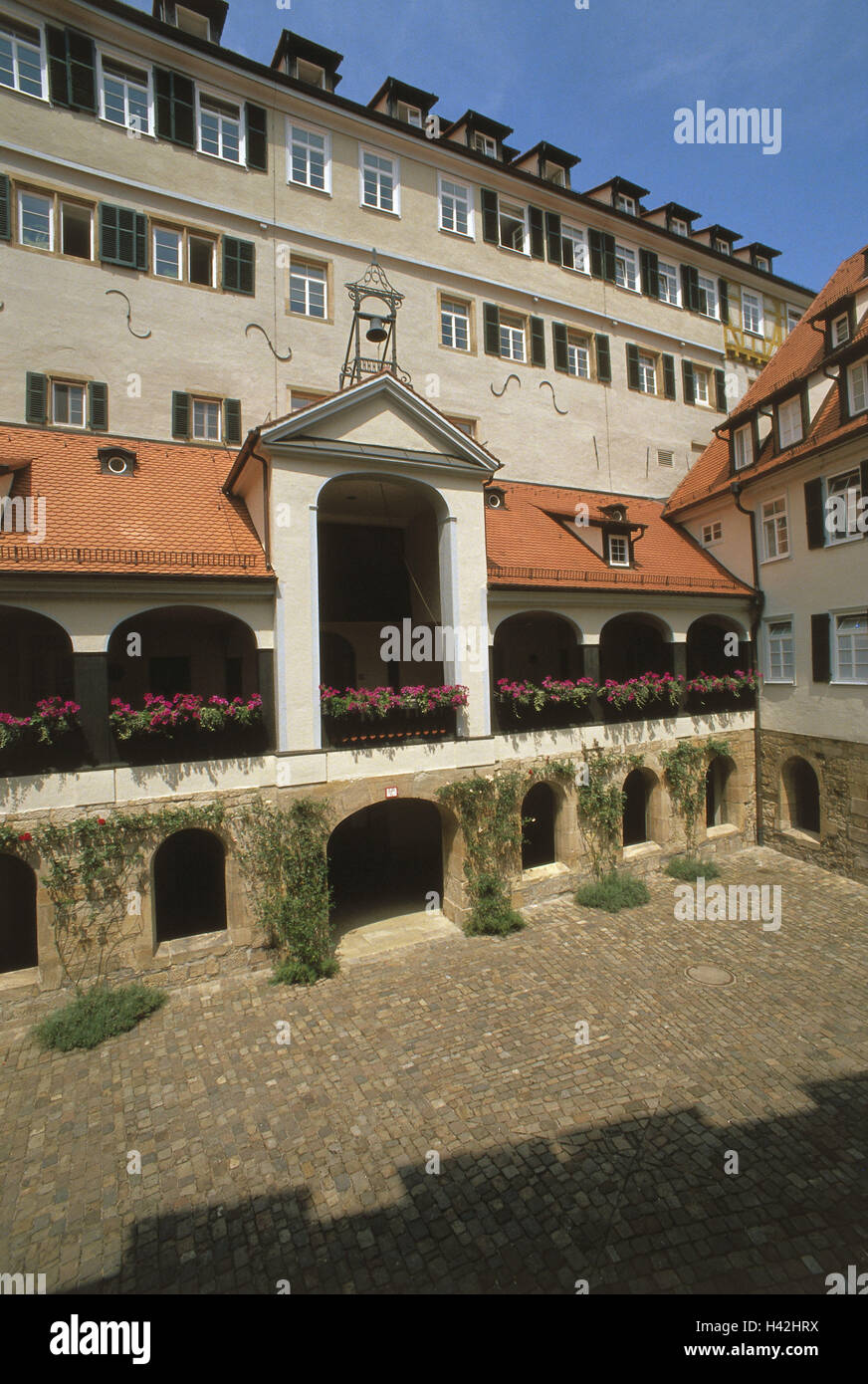 Germany, Baden-Wurttemberg, Tübingen, Protestant pen, inner courtyard, Europe, university town, town, study house, formerly, Augustinian's cloister, building, structure, architecture, culture, place of interest Stock Photo