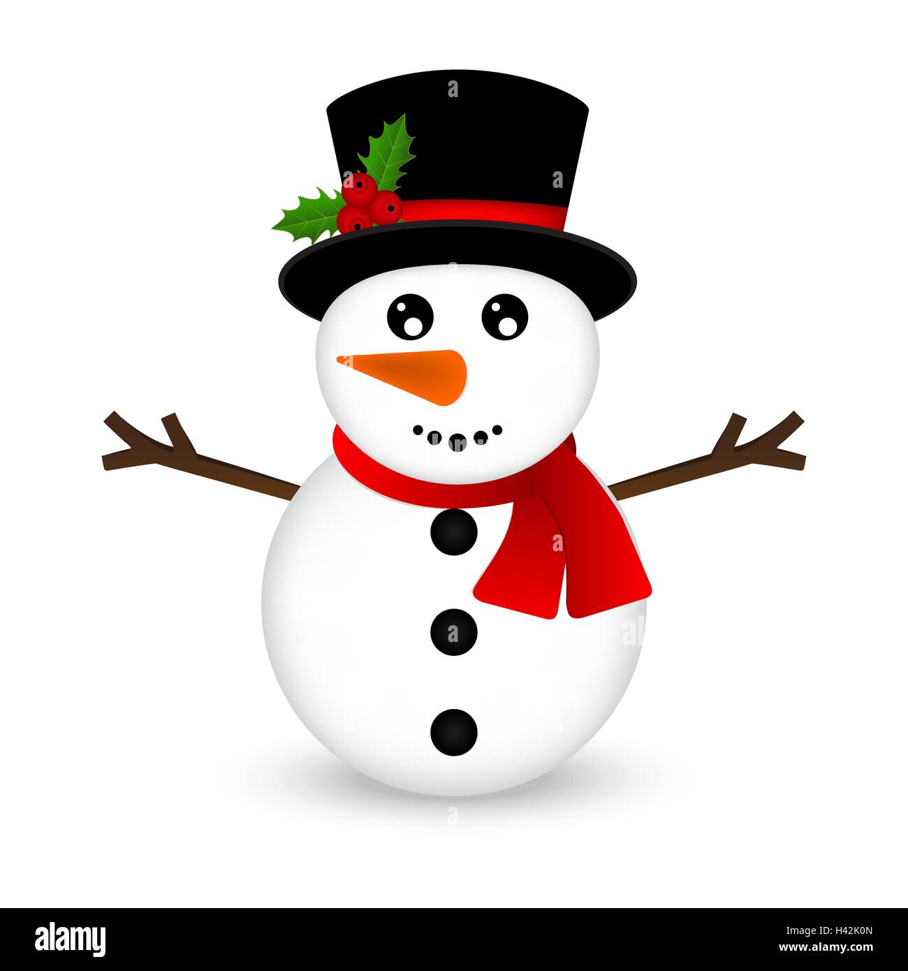 Christmas Snowman on white background Stock Vector Image & Art - Alamy