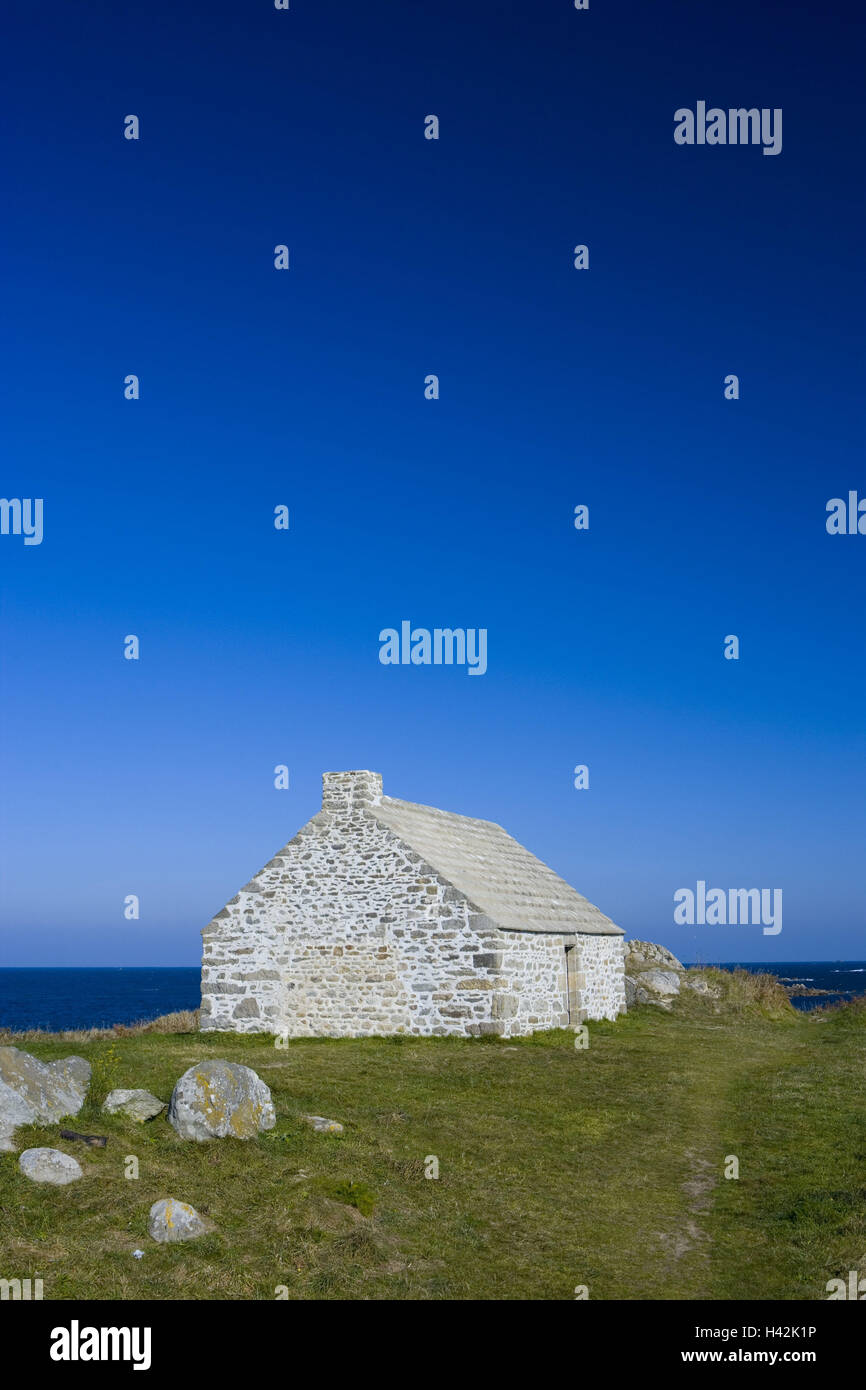 France, Brittany, Finistere, Kergoff, band Kipping Enez, view, the Atlantic, Stock Photo