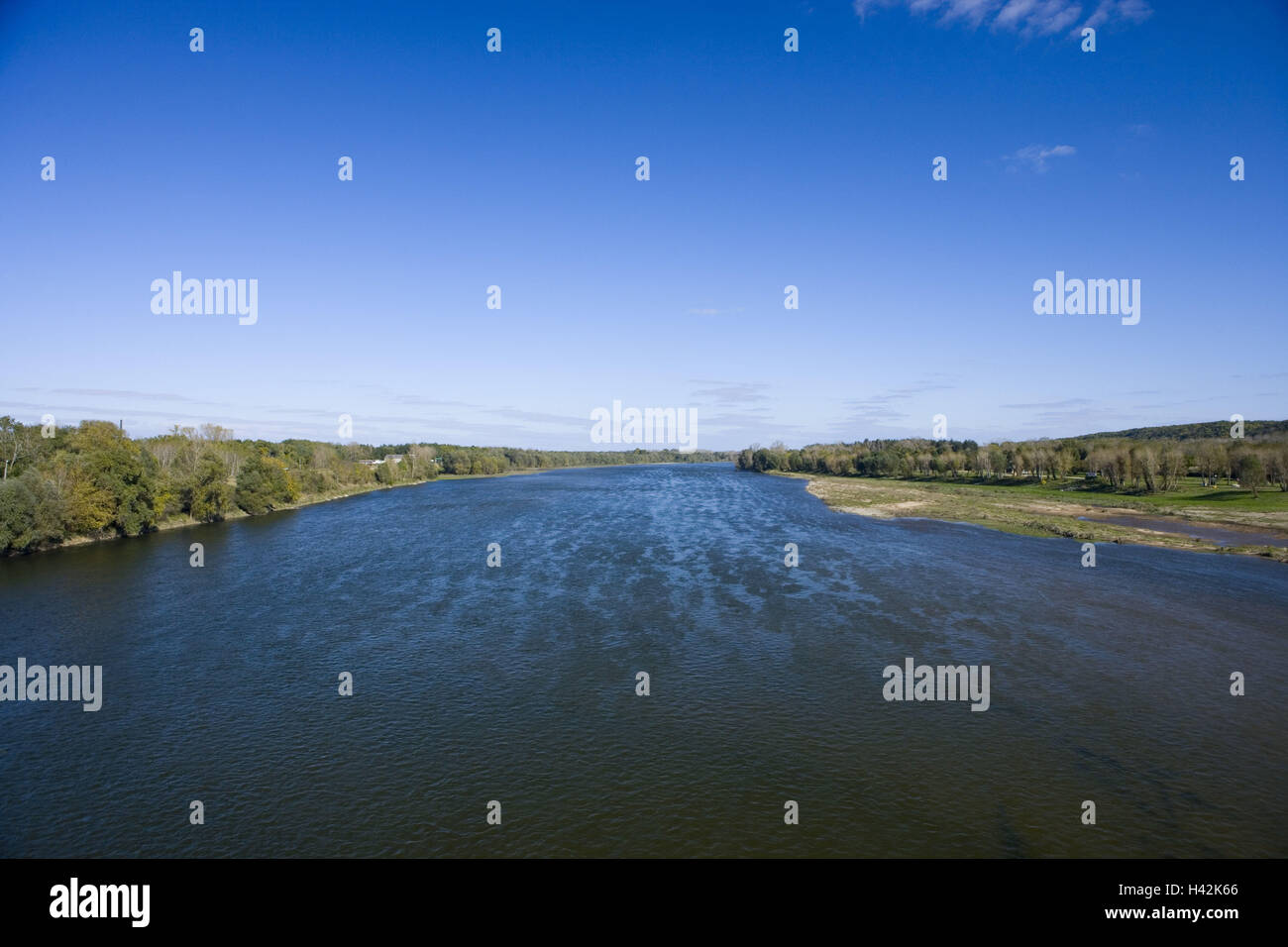 France, Centre, Loir-et-Cher, Chaumont-sur-Loire, river Loire, river scenery, Stock Photo