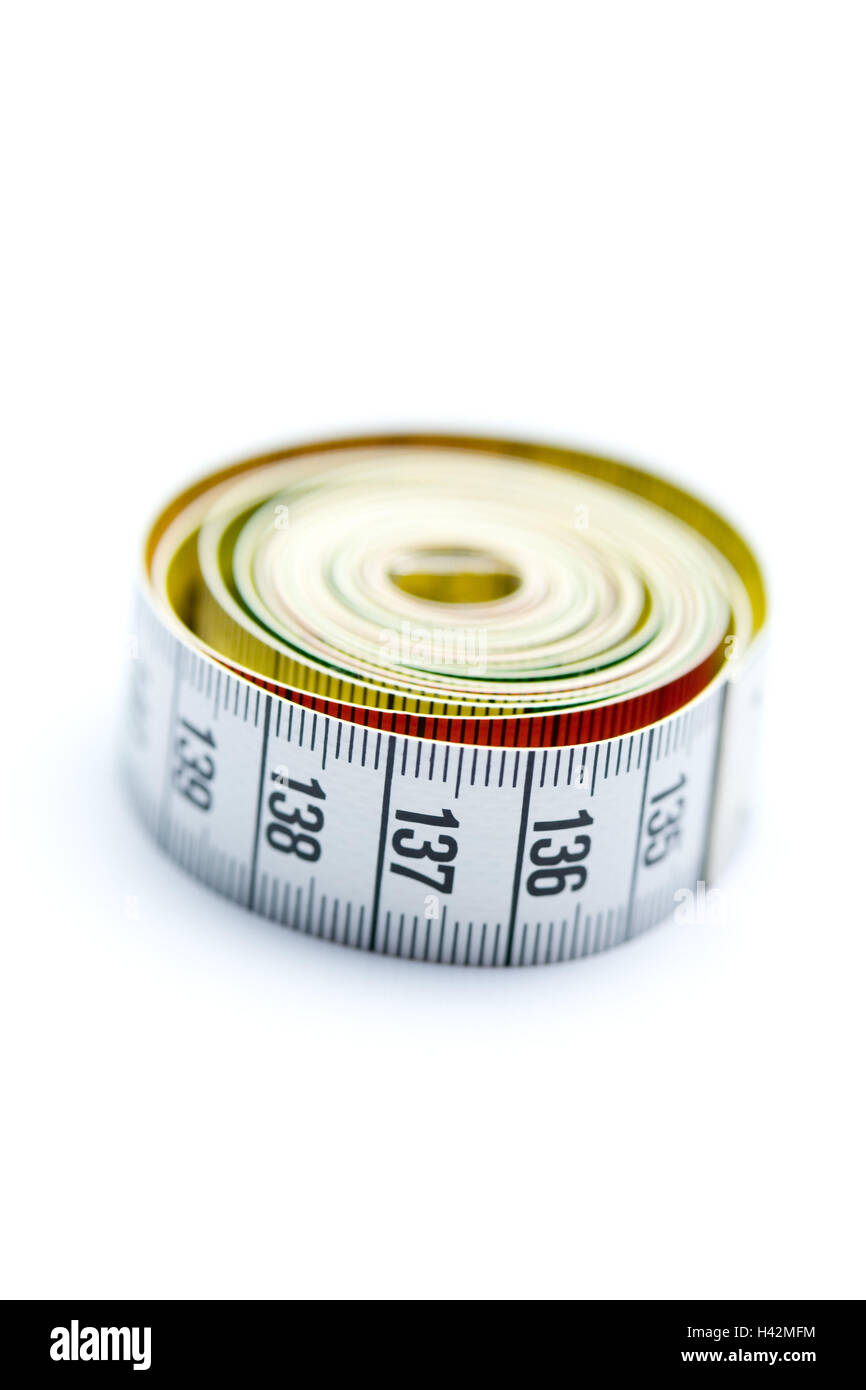 Tape measure, rolled up, brightly, cutout Stock Photo Alamy