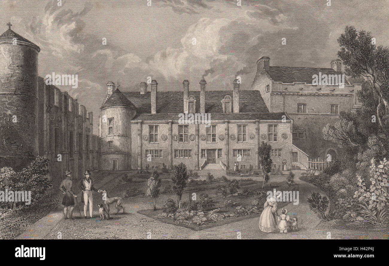 Falkland Palace from the Court Yard. Fife, Scotland. STEWART 1868 old print Stock Photo