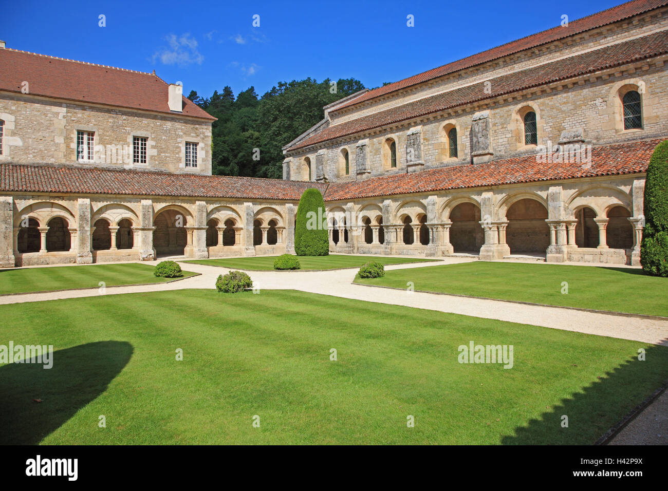 France, Burgundy, Cote-'dOr, abbey Fontenay, Stock Photo