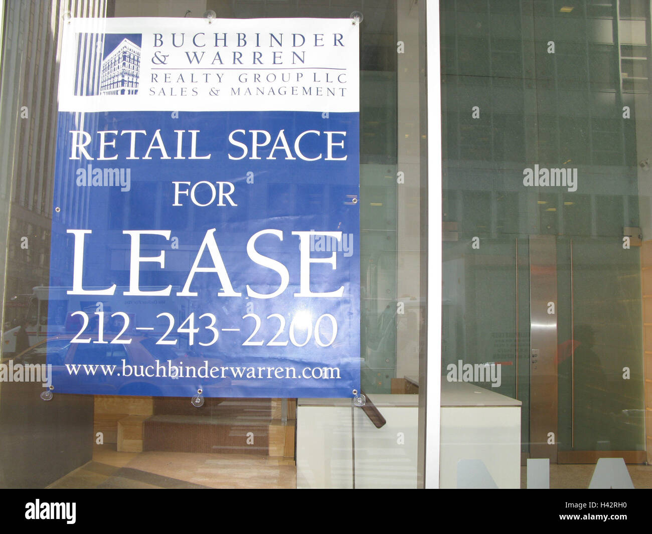 The USA, New York city, business premises, window, detail, poster, town
