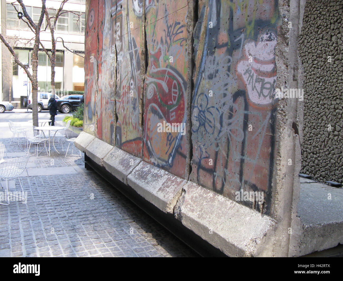 The USA, New York city, 53rd Street, Berlin Wall, detail, North America