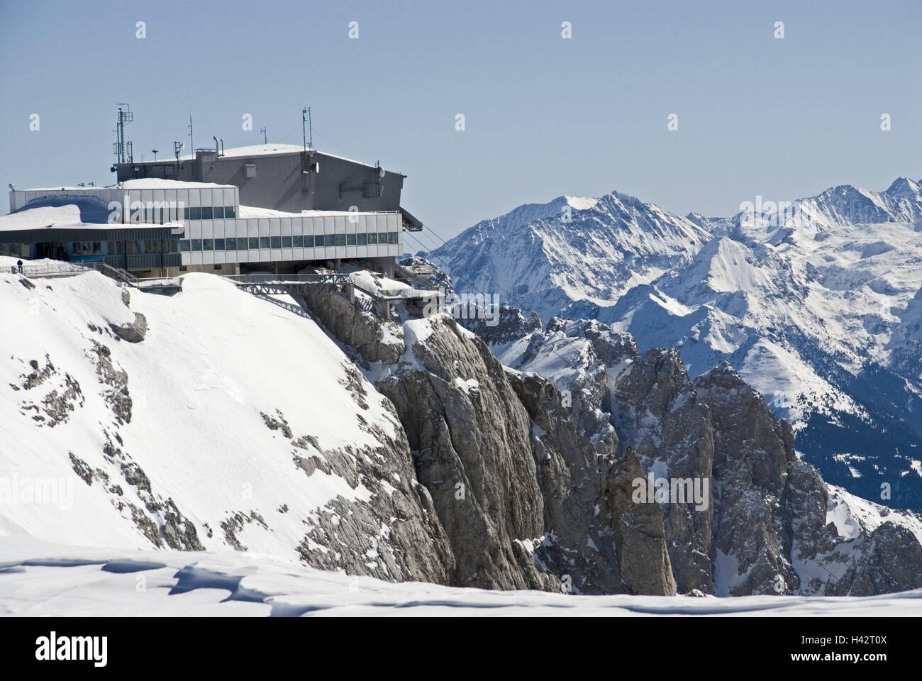Austria, Styria, Ramsau in the roof stone, top terminal, scenery, winter, winter scenery, UNESCO-world nature heir, UNESCO-world cultural heritage, nature, mountains, summit, mountains, station, cable car station, Stock Photo