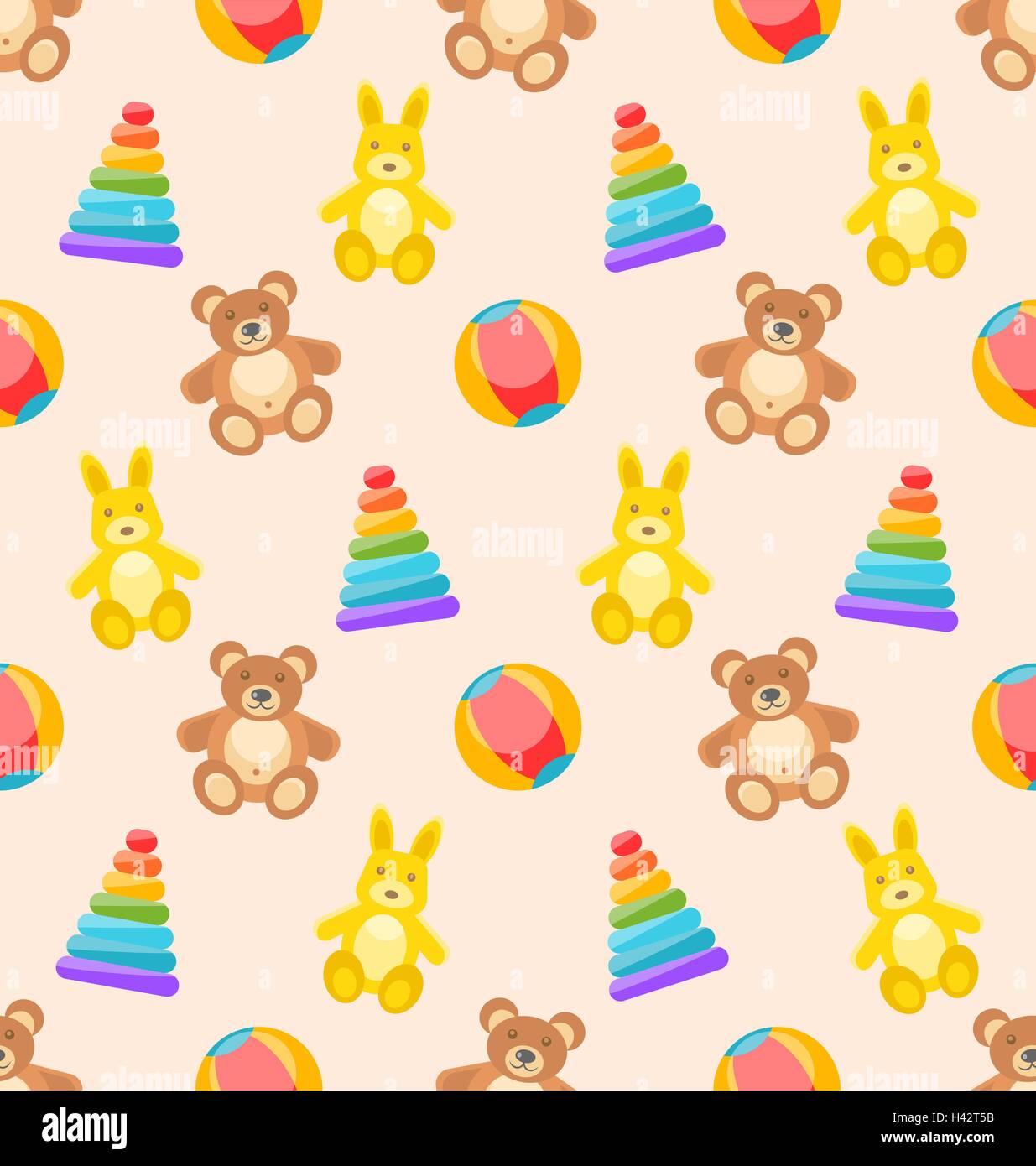 Seamless Pattern with Colorful Children Toys Stock Vector Image & Art ...