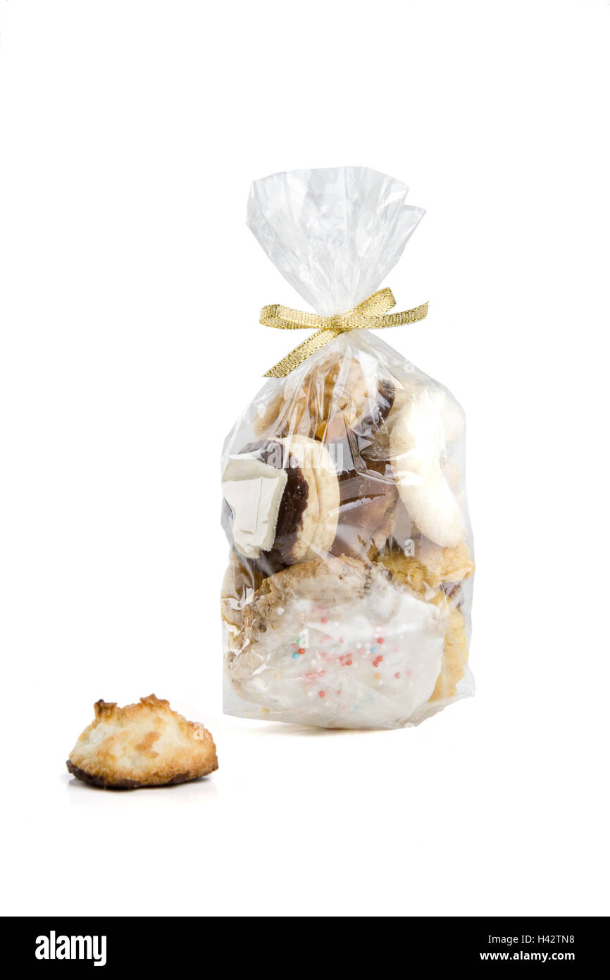 Christmas pastries, bag, white background, Stock Photo