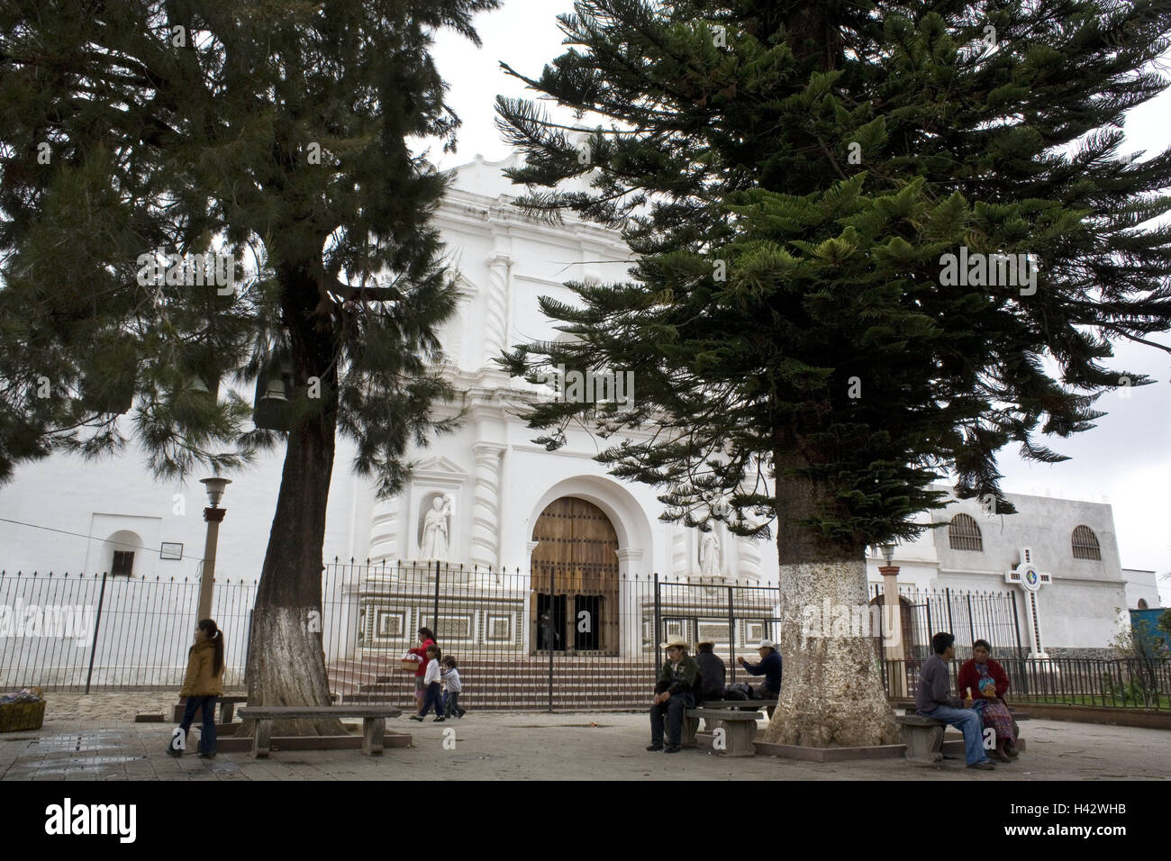 Guatemala, Chimaltenango, church, park, person, Central America, parish church, Catholic