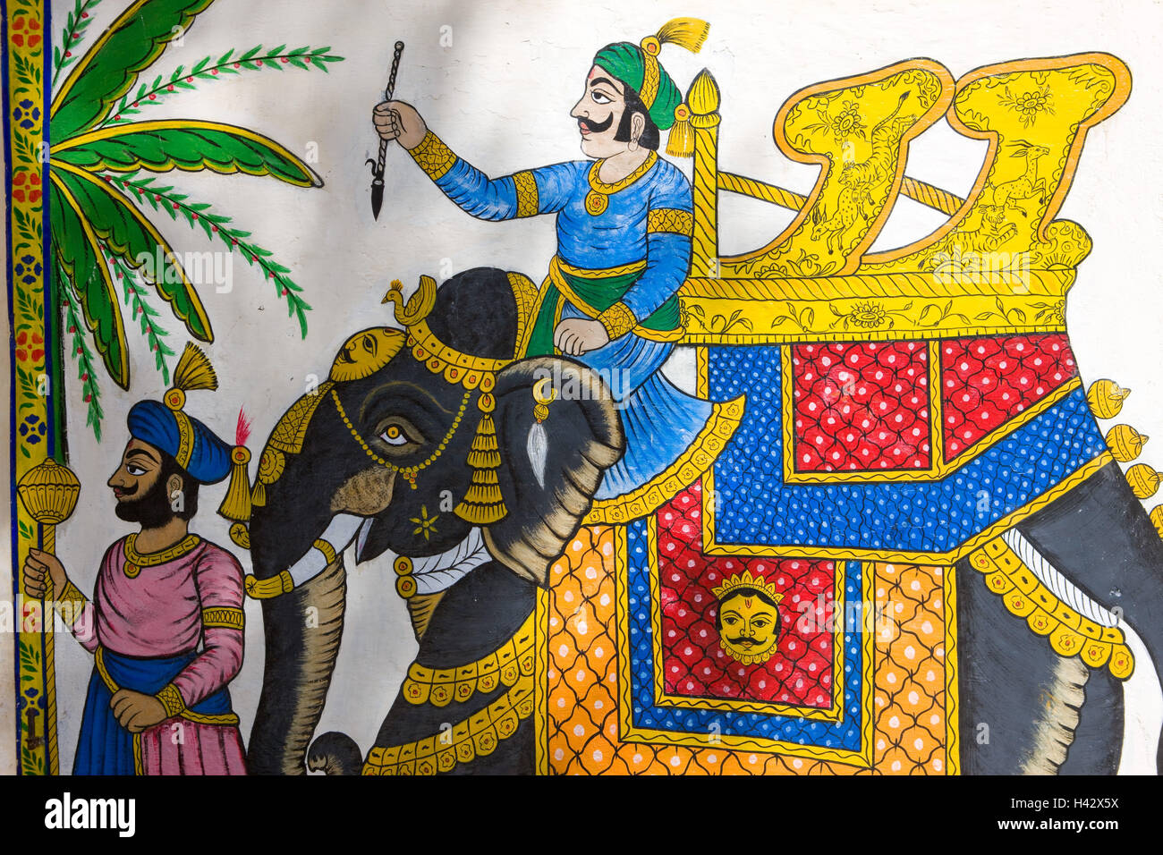 Indian elephant wall painting hi-res stock photography and images - Alamy