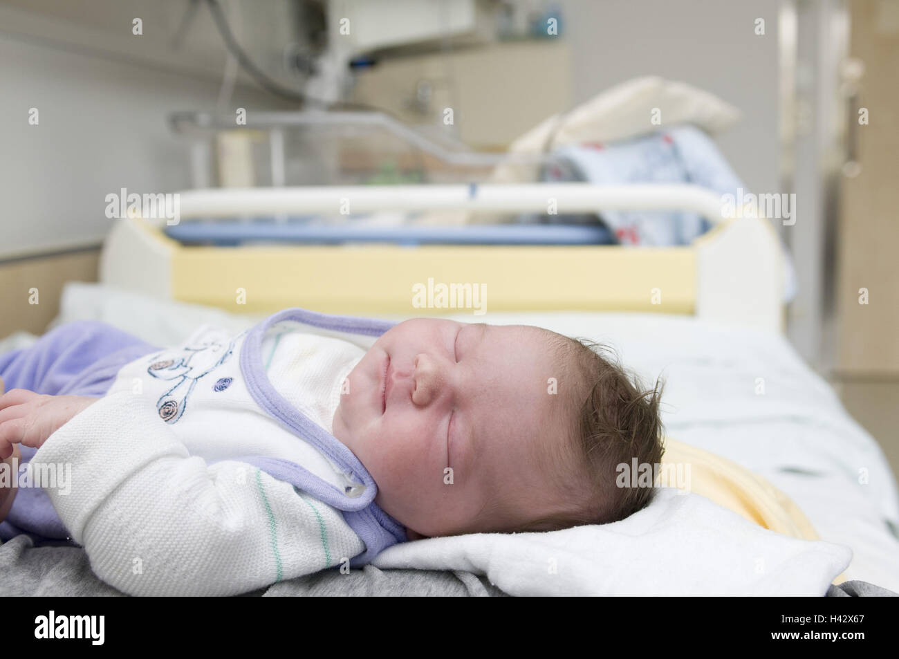 Clinics, bed, newborn child, sleep, Stock Photo