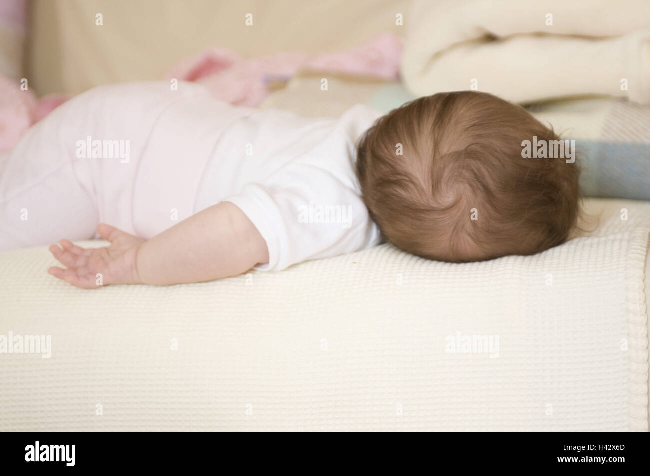Couch Baby Sleep Back View Stock Photo 122995669 Alamy