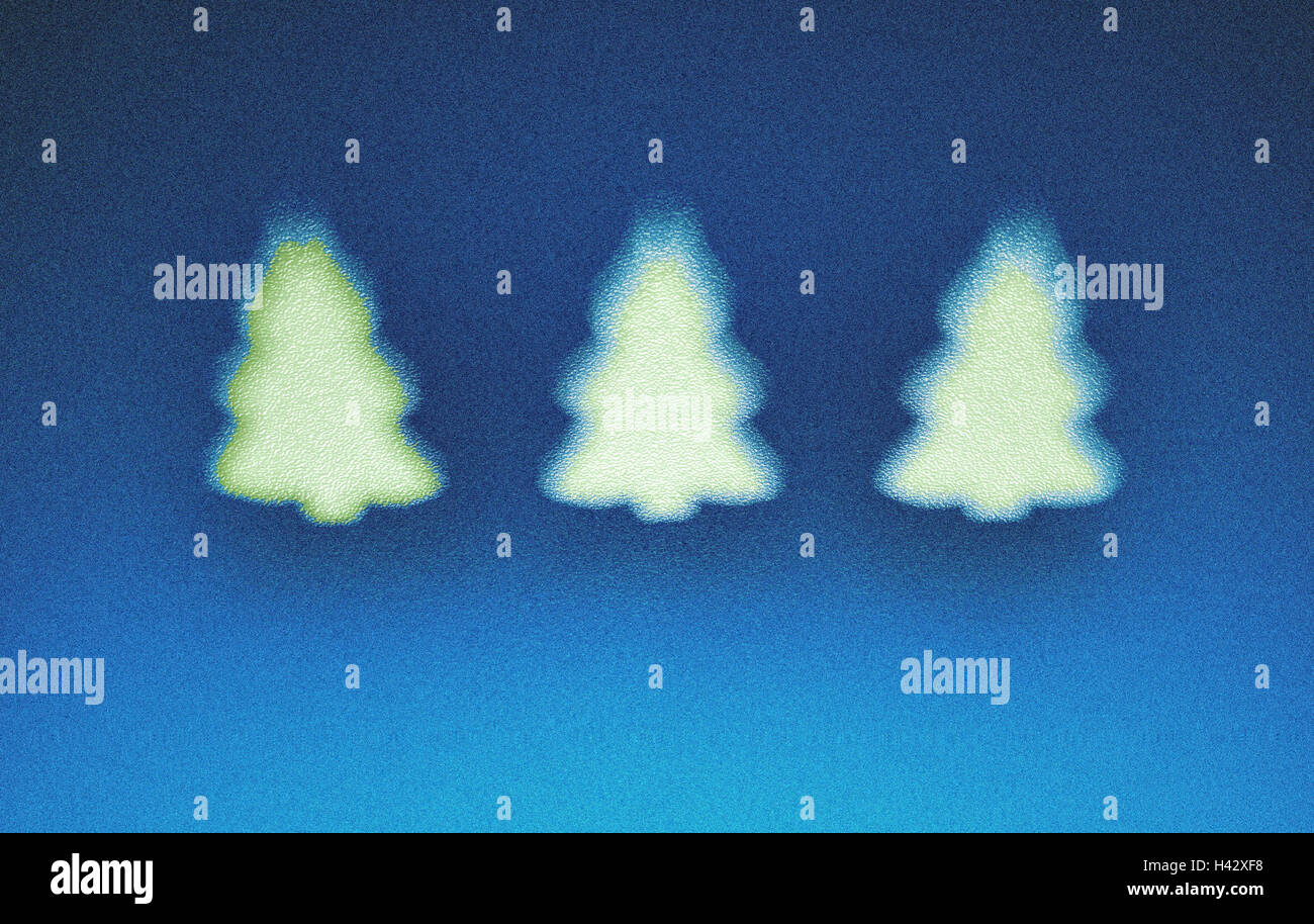 Light reflexion, Christmas trees, trailers Stock Photo Alamy