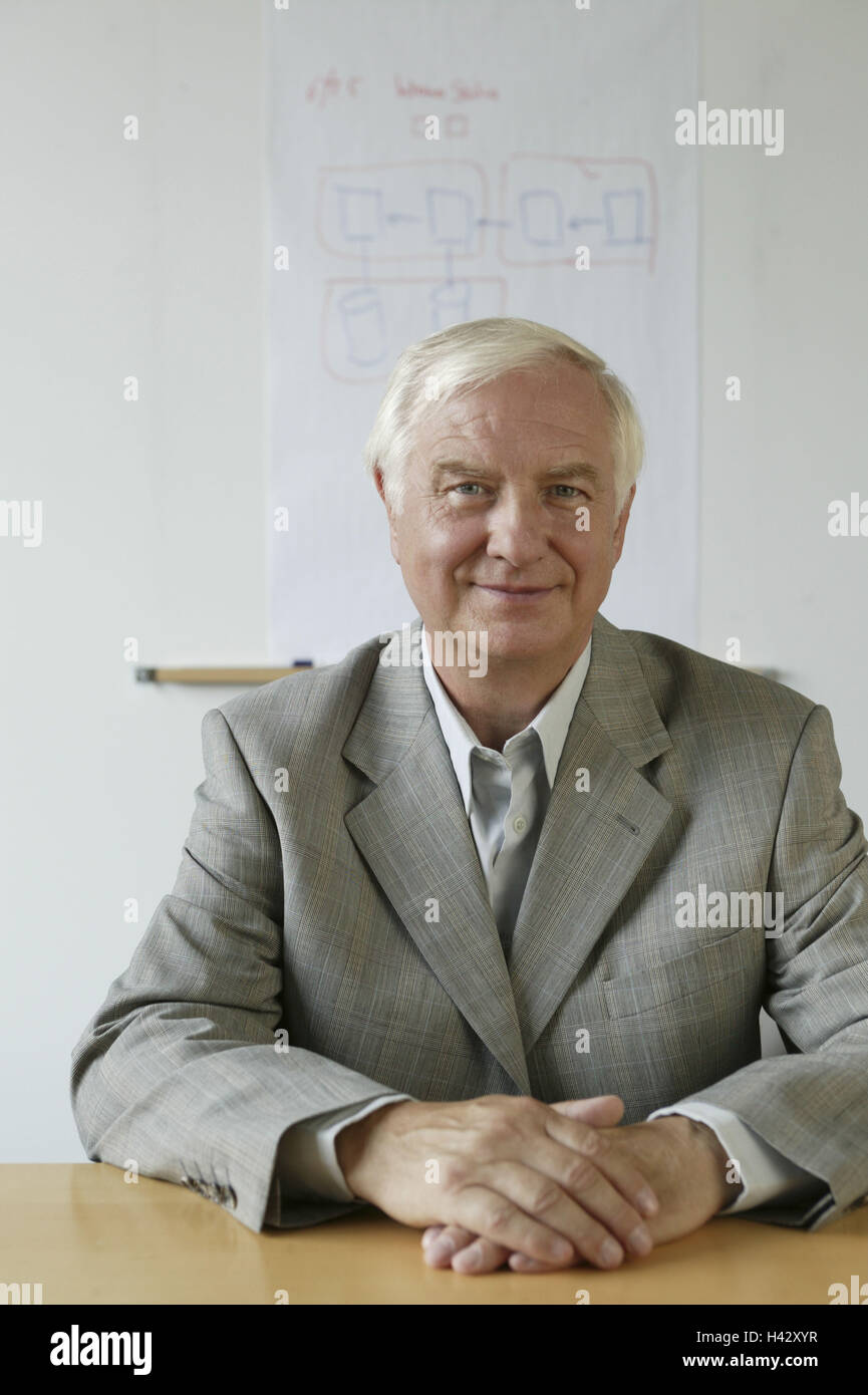 Meeting Room Senior Smile Half Portrait Background