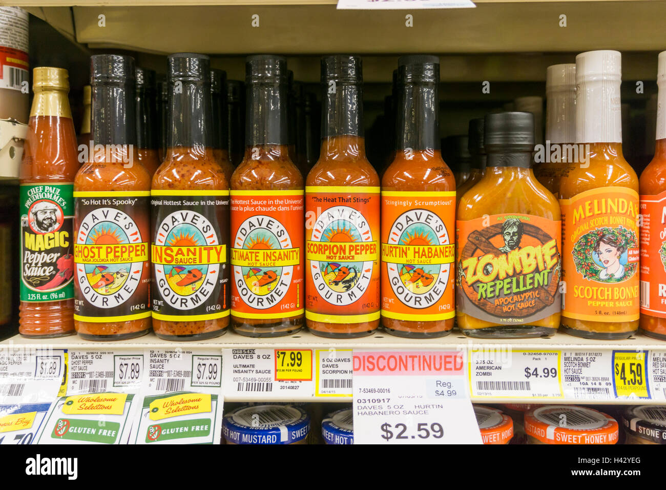 Hot sauces shelf hires stock photography and images Alamy