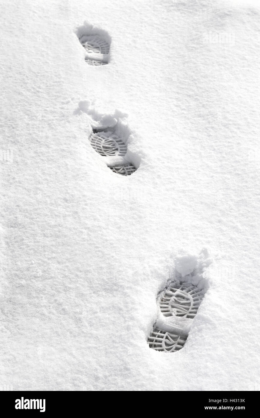 Snow surface, footprints, tracks, snow, season, winter, snow caps