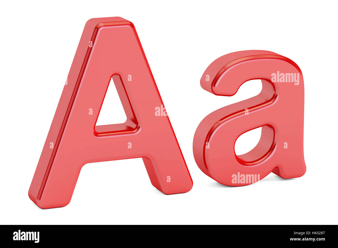 English letter A, 3D rendering isolated on white background Stock Photo