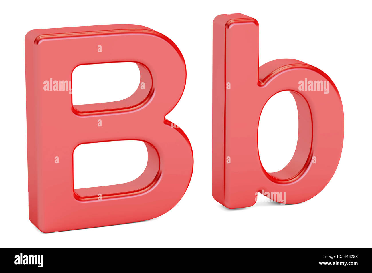 English letter B alphabet, 3D rendering isolated on white background Stock Photo