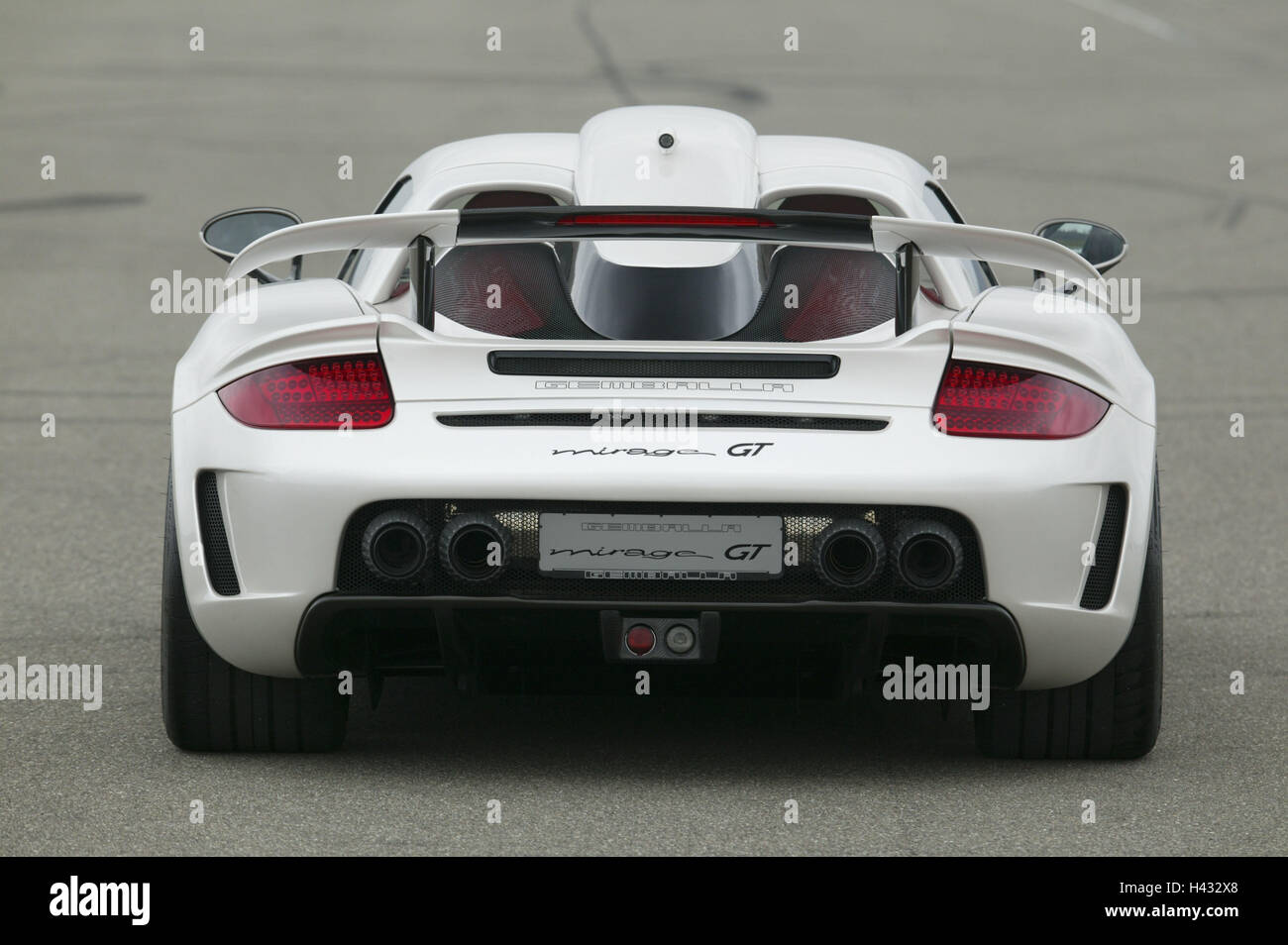 Gemballa Porsche 'Mirage GT', white, rear view Stock Photo
