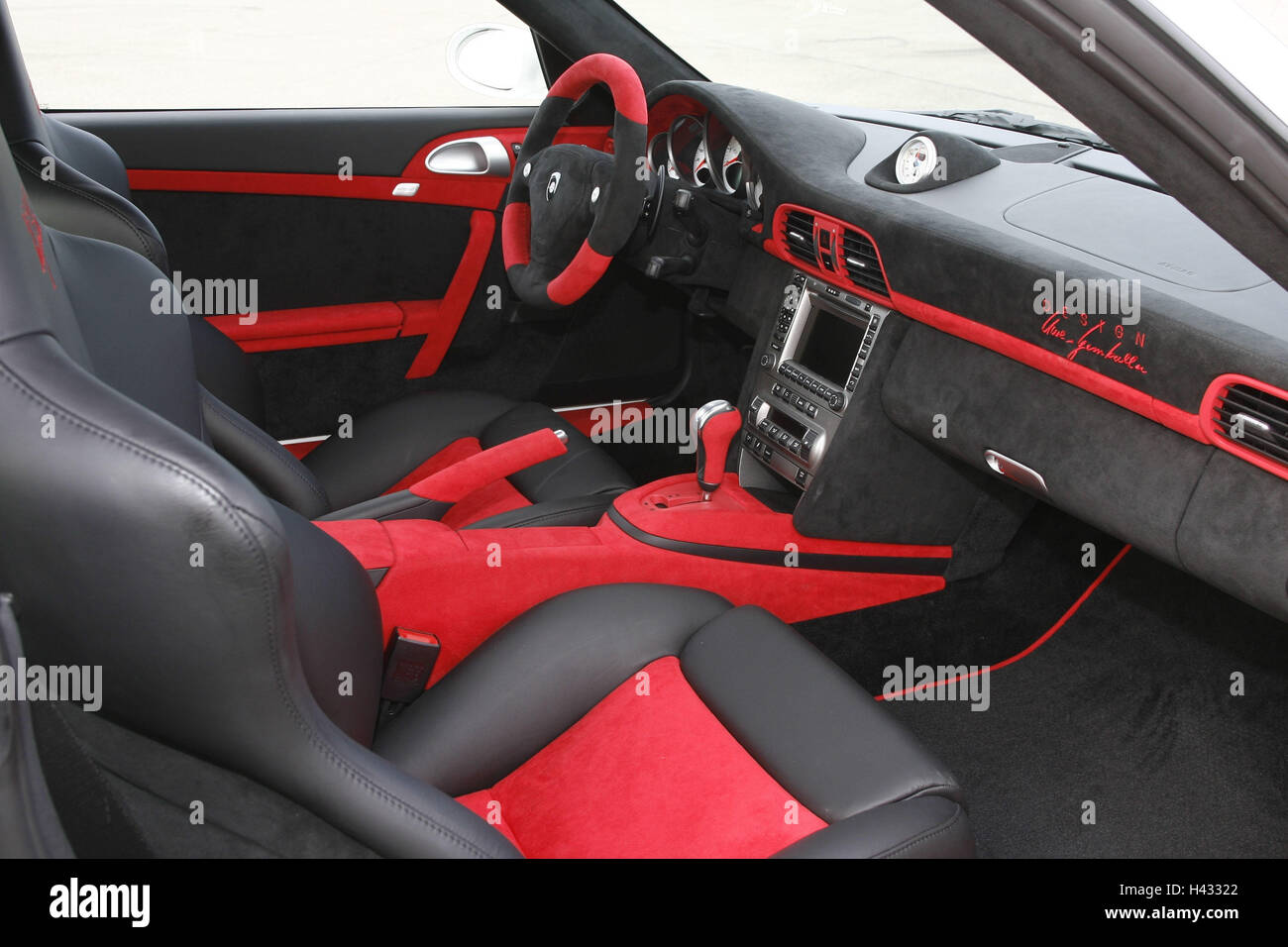 Red Leather Interior Of Car Stock Photos Red Leather