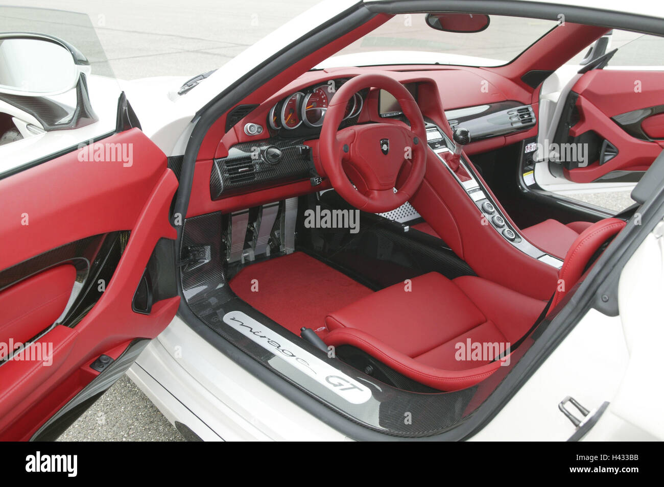 Gemballa Porsche 'Mirage GT', white, driver's door, opened, insight Stock Photo