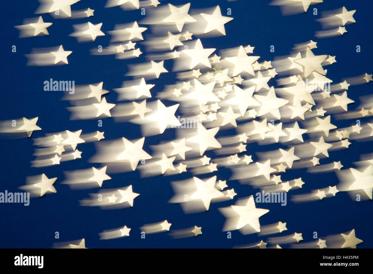 Christmas decoration, stars, golden, background, deep-blue, blur, blurs, Stock Photo