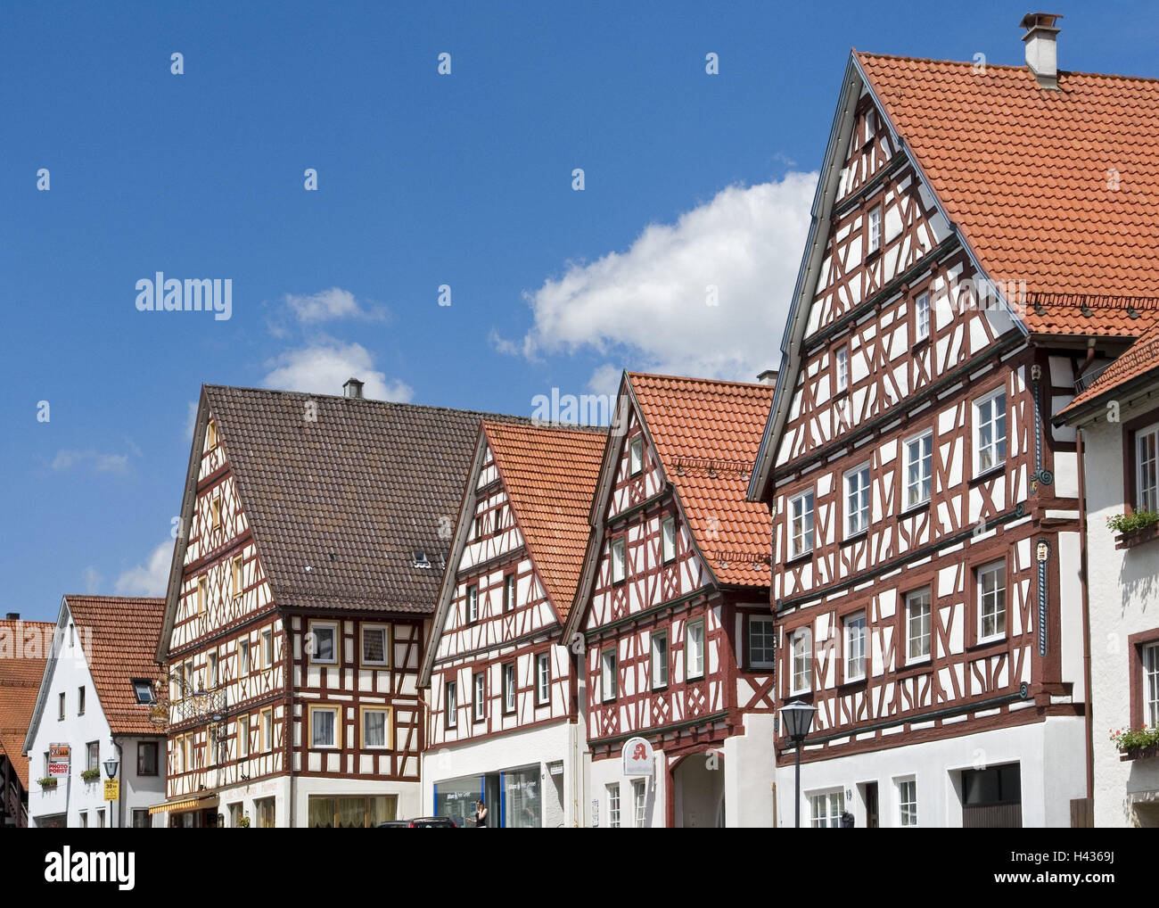 Germany, BadenWurttemberg, Trochtelfingen, halftimbered houses, town