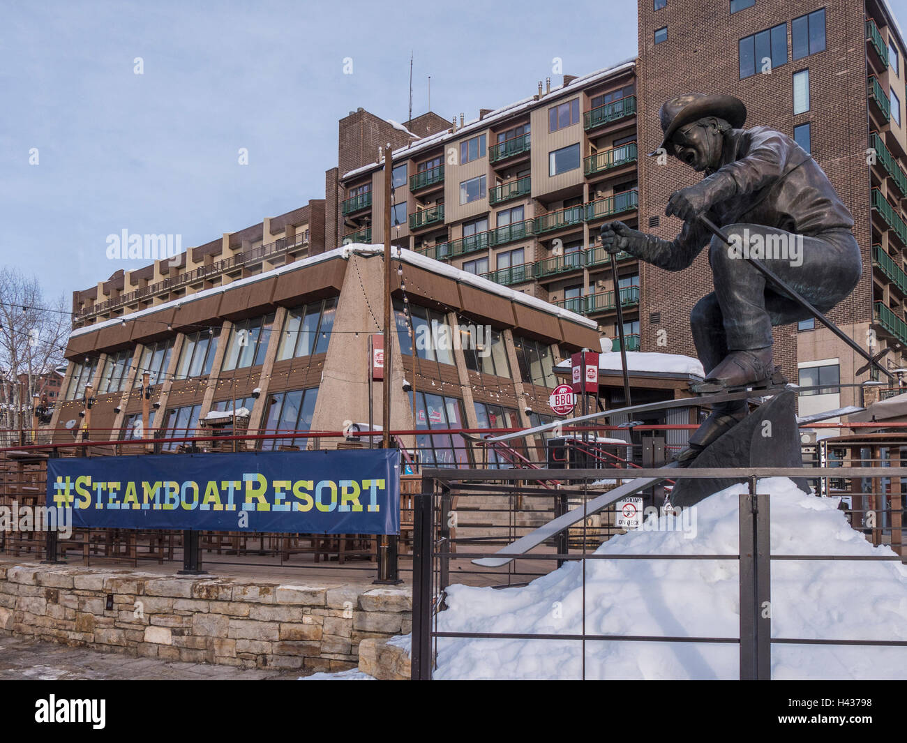 Billy Kidd statue, base area, Steamboat Ski Resort, Steamboat Springs ...