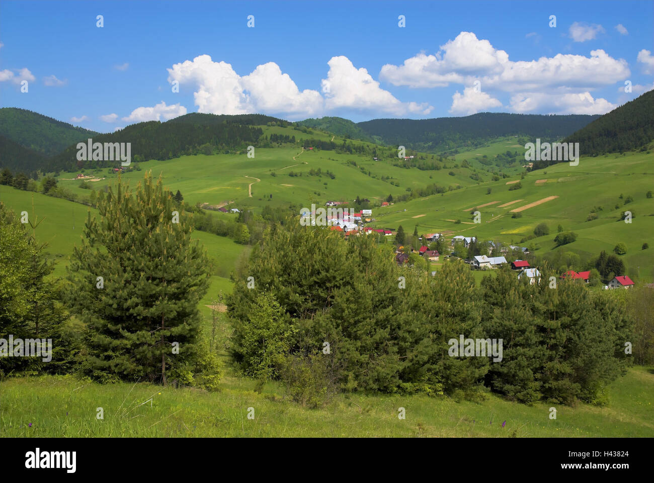 Mountain village Dolina, Petrova, national park 'Mala Fatra', province Zilina, Slovakia, Stock Photo