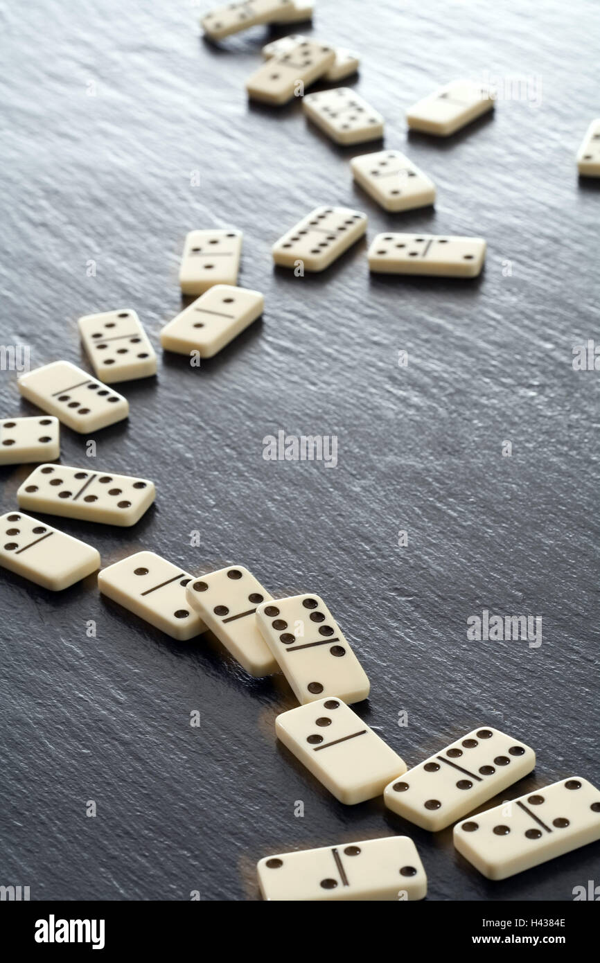 Dominos, series, fallen down, detail, blur, Stock Photo
