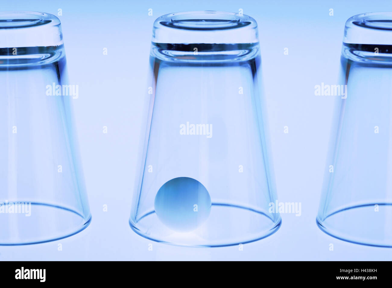 Glasses, three, turned, sphere, detail Stock Photo Alamy