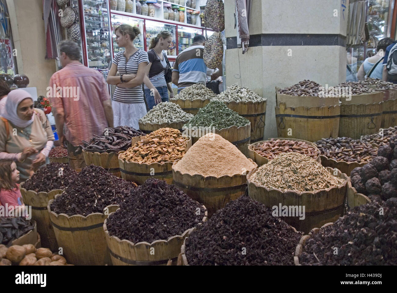 Shea Ria Food Egypt, Aswan, bazaar, Sharia el-Suk, spices, tourists, Africa, Upper ...