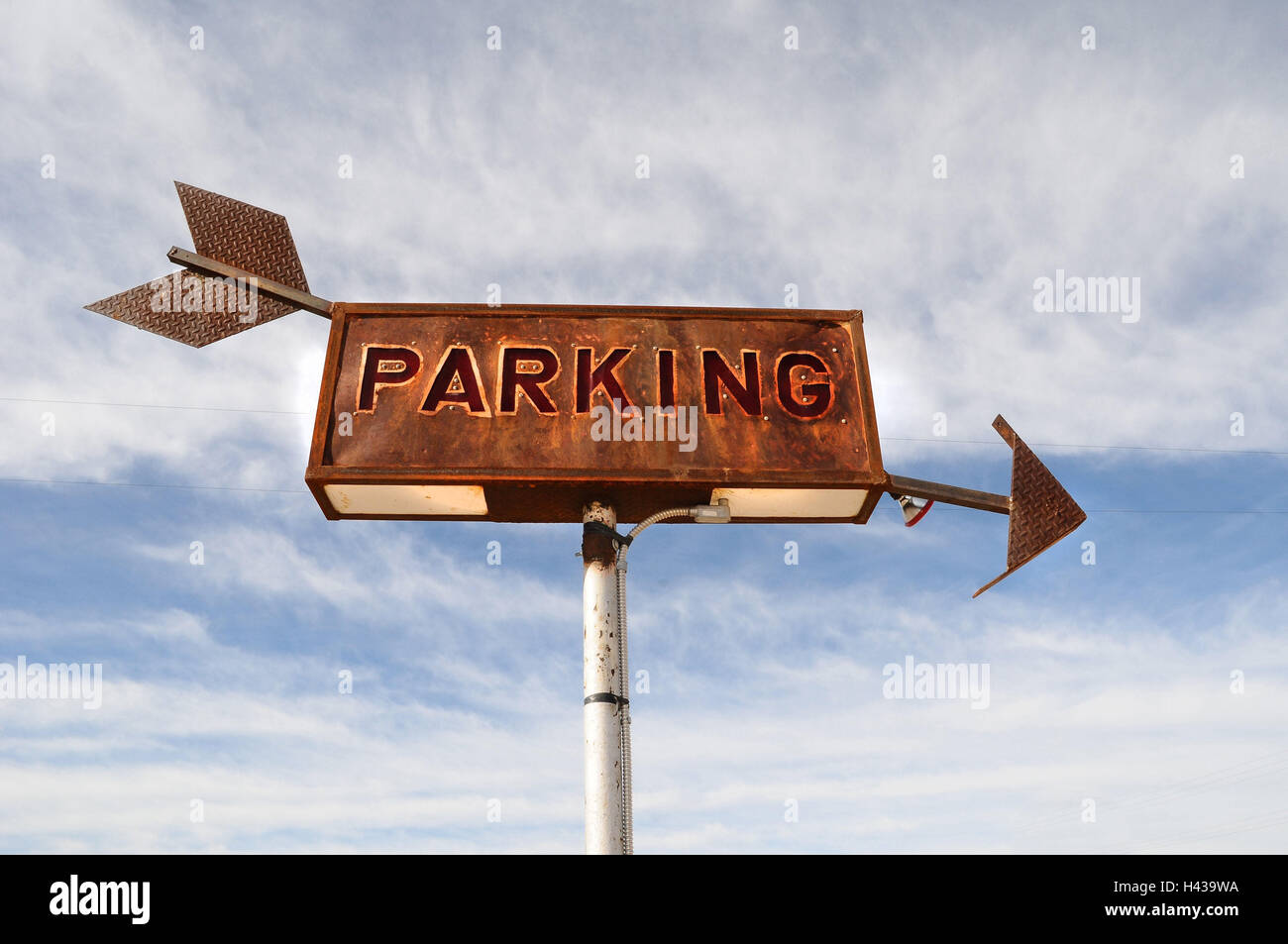 Park sign, arrow, Parking, Stock Photo