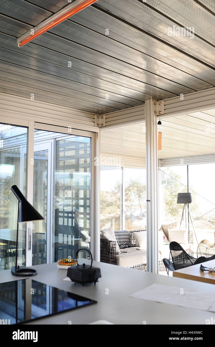 Flat, modern, kitchen, window, living room, detail Stock Photo - Alamy